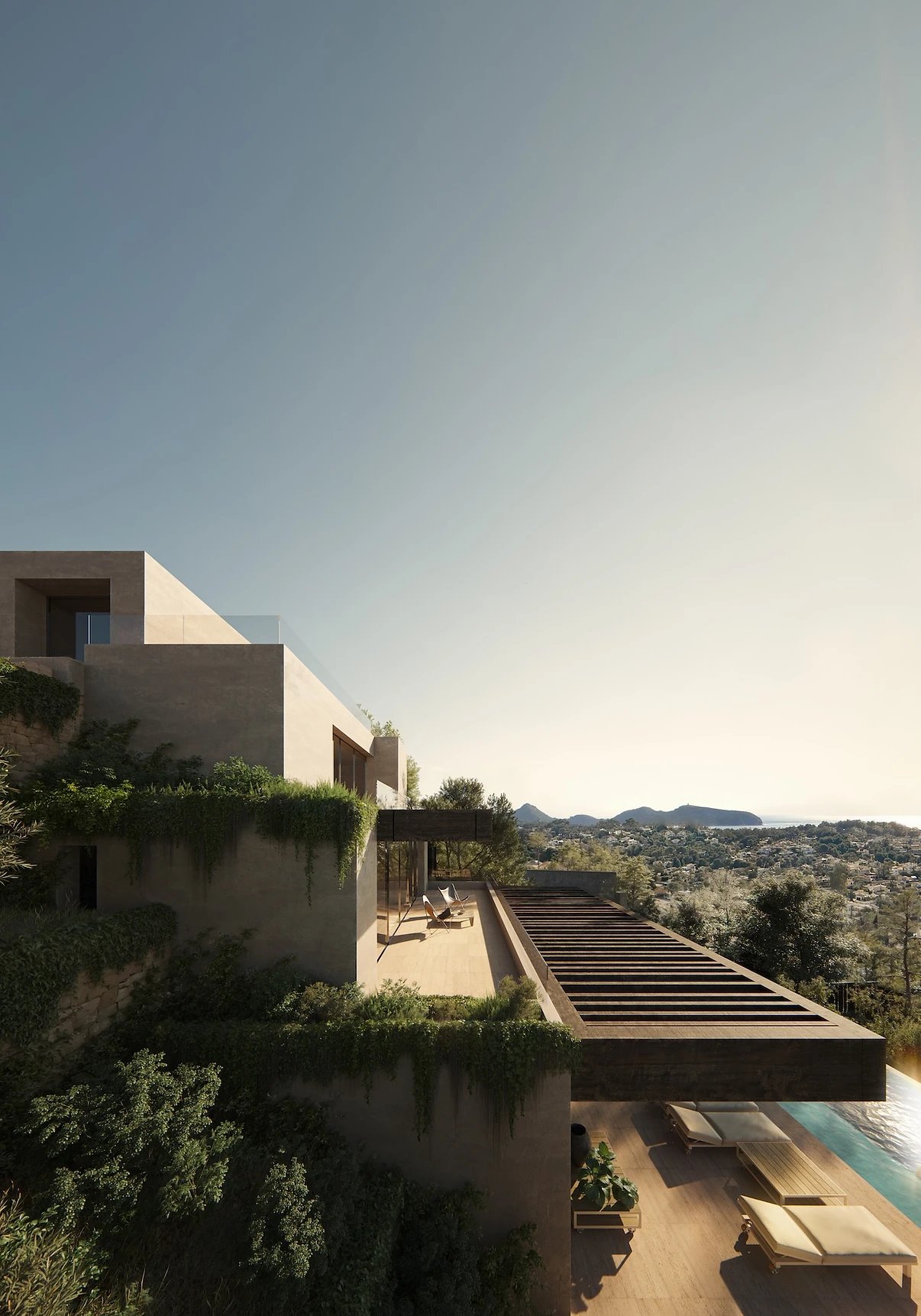 Pool area in villa for sale in Benissa