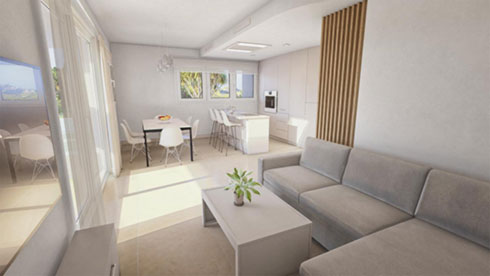 Pool area in penthouse for sale in Calpe