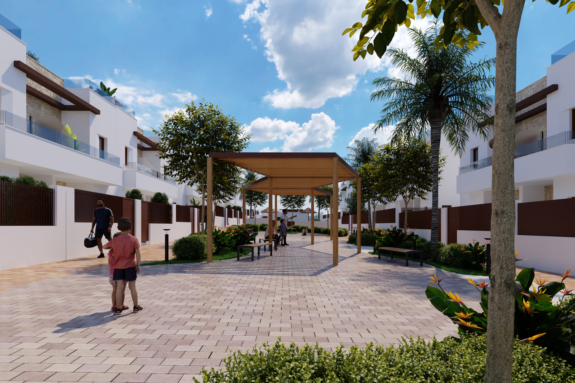 Located in the beautiful area of Orihuela Costa, this residential complex offers 13 townhouses desig
