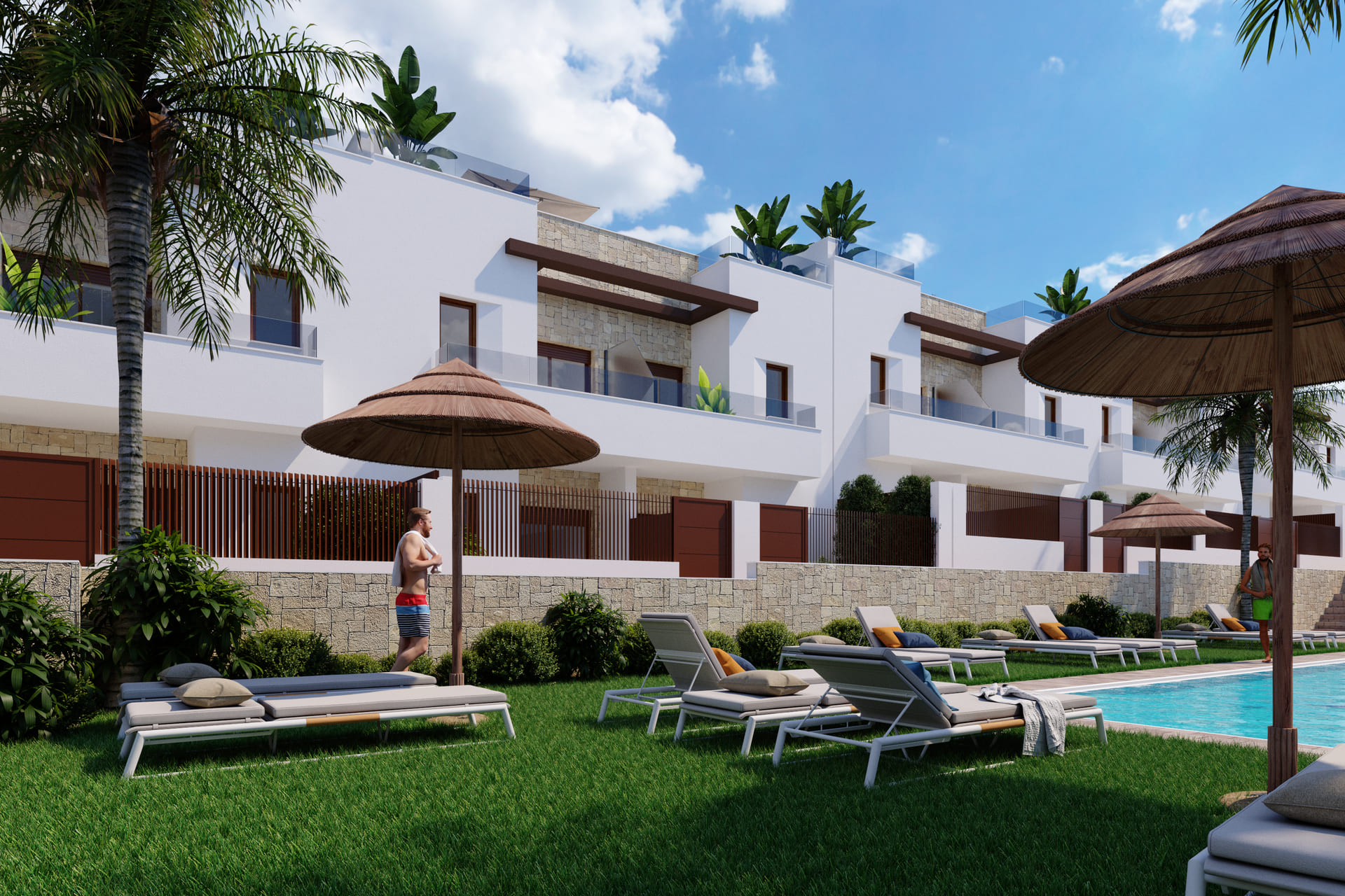 Located in the beautiful area of Orihuela Costa, this residential complex offers 13 townhouses desig