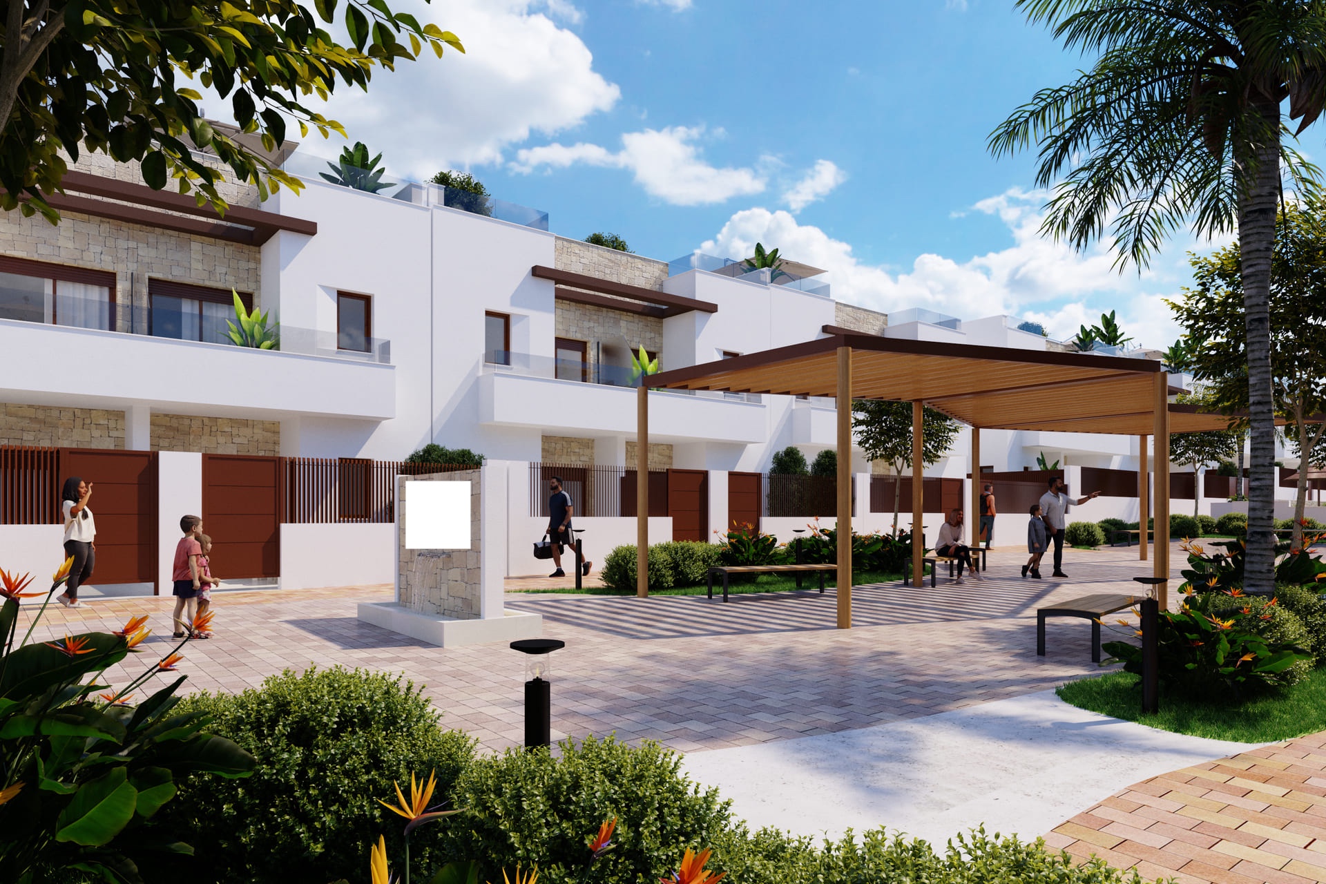 Located in the beautiful area of Orihuela Costa, this residential complex offers 13 townhouses desig