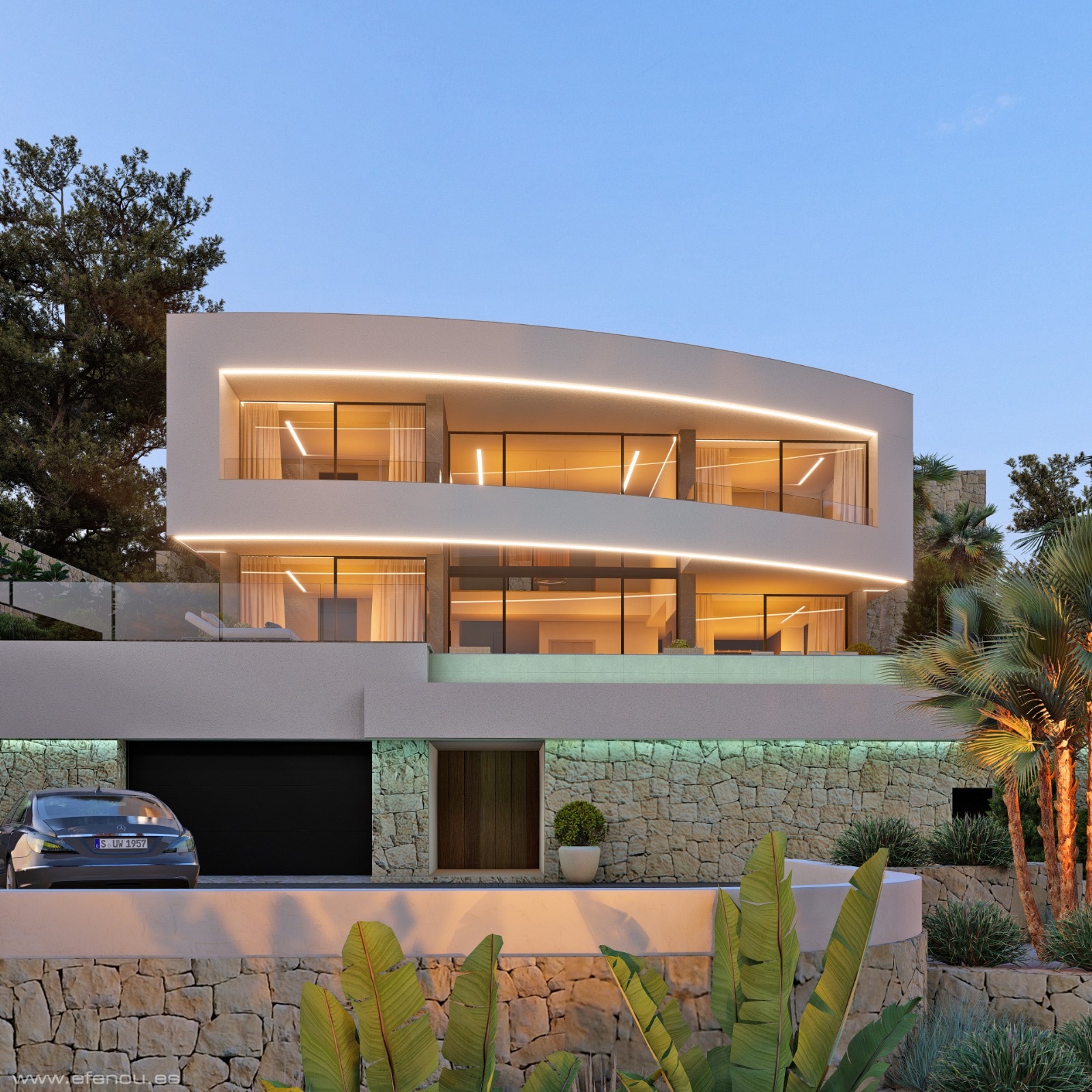 Master bedroom in villa for sale in Calpe