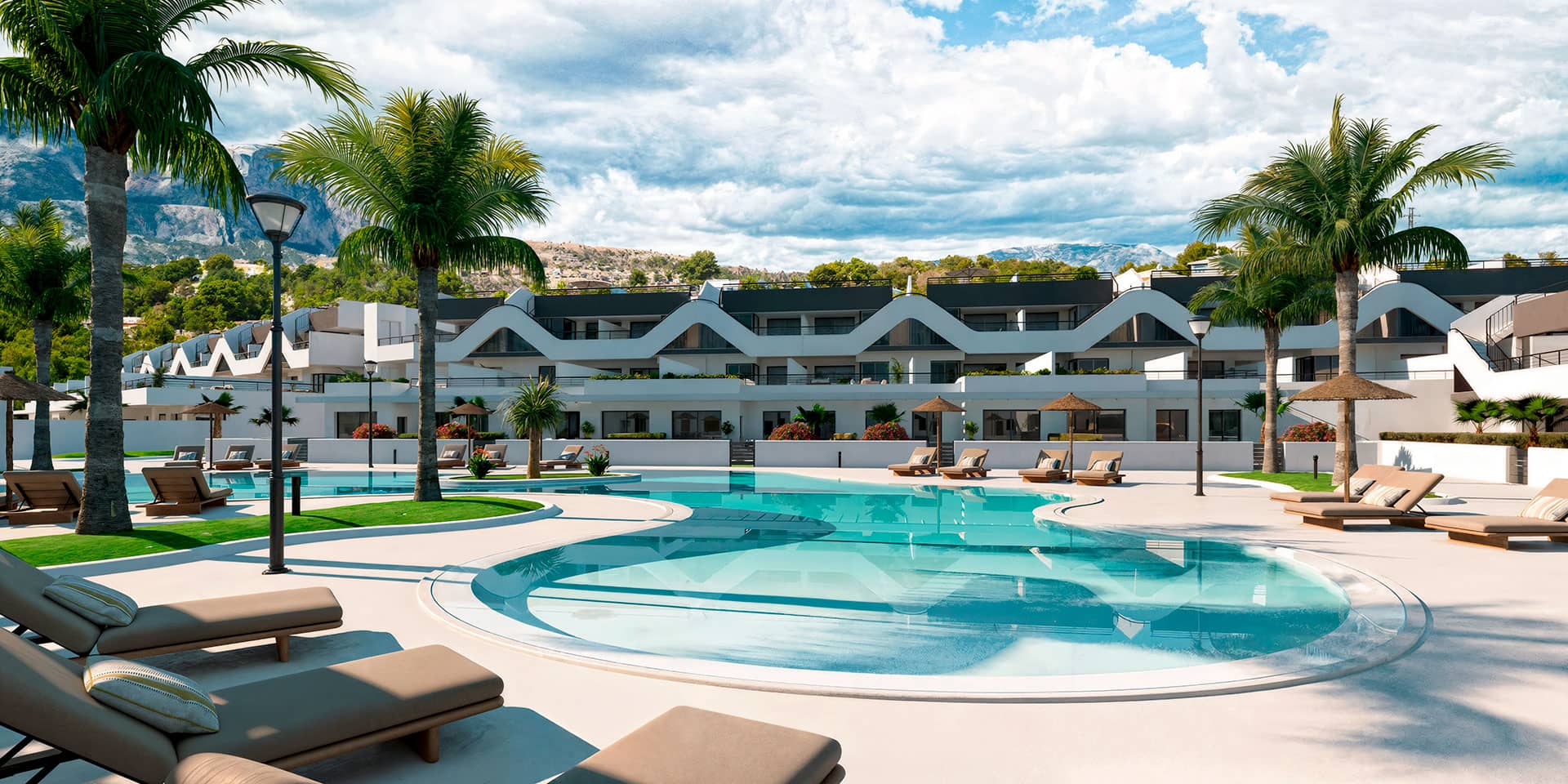 Pool area in high_bungalow for sale in Alfaz del Pi