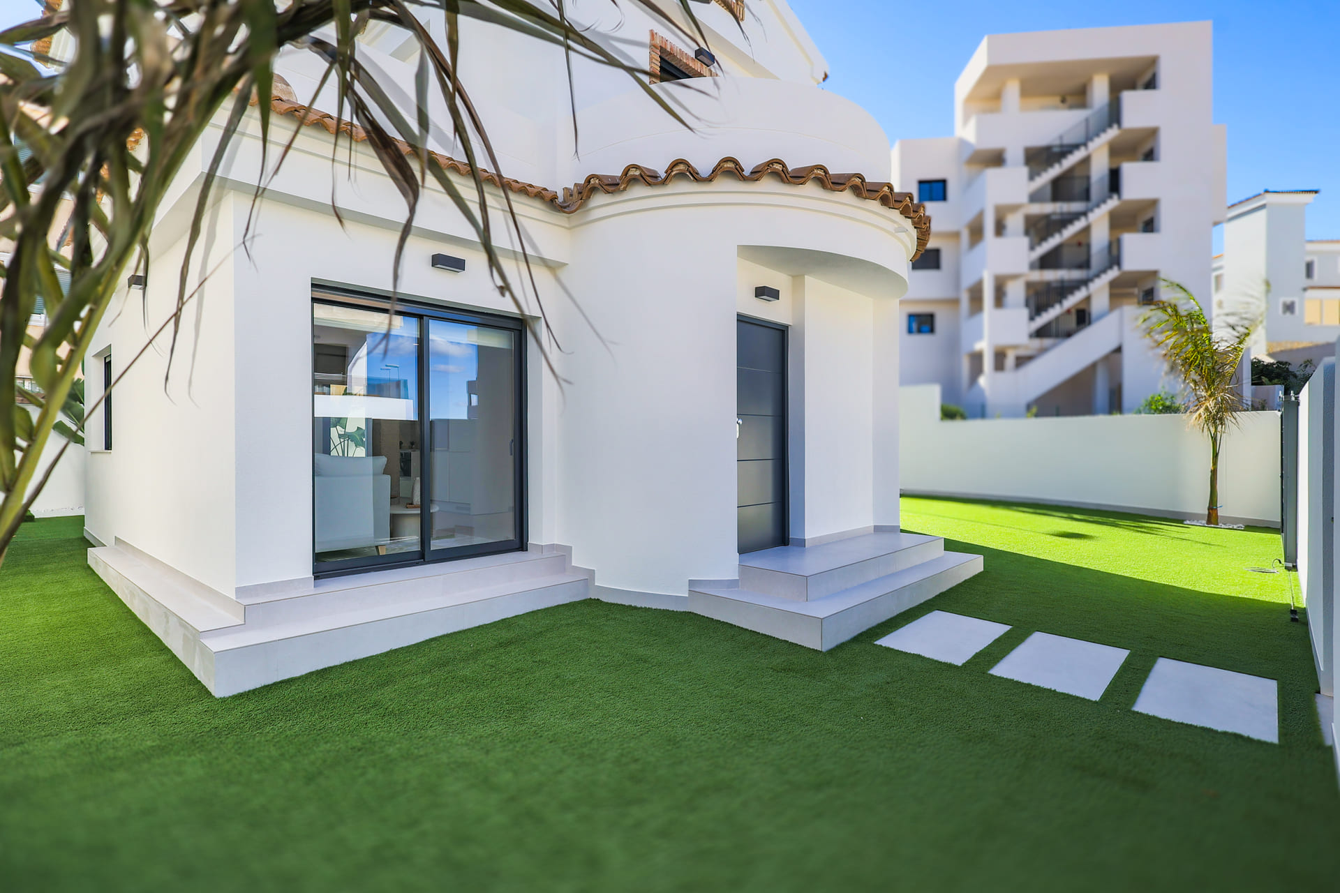 Pool area in villa for sale in Orihuela Costa