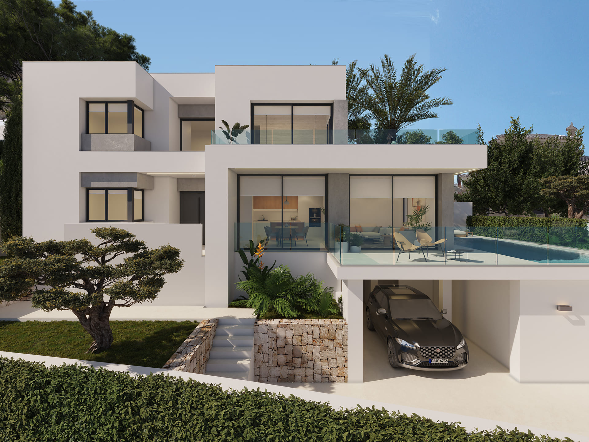 Pool area in villa for sale in Cumbre del Sol