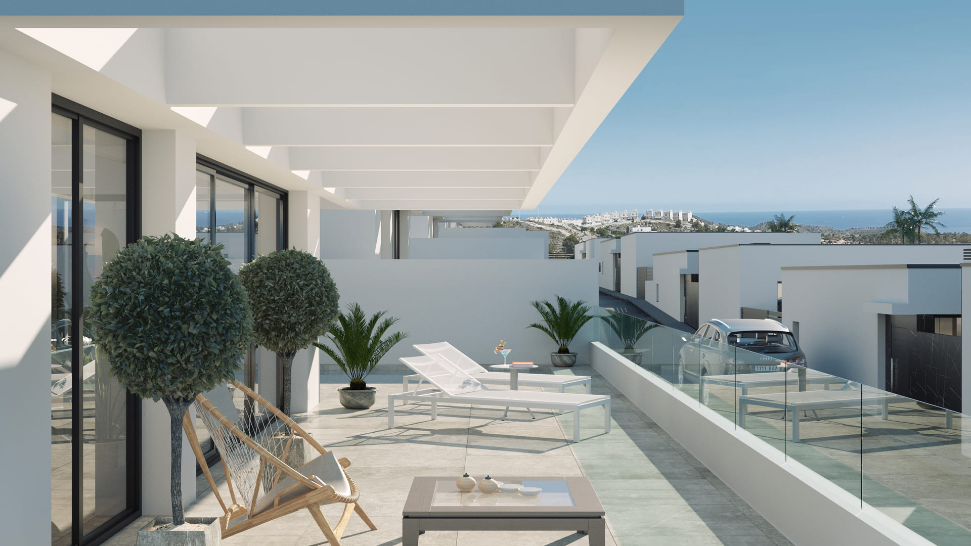 Pool area in villa for sale in Finestrat