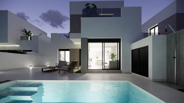 Master bedroom in terraced for sale in San Fulgencio