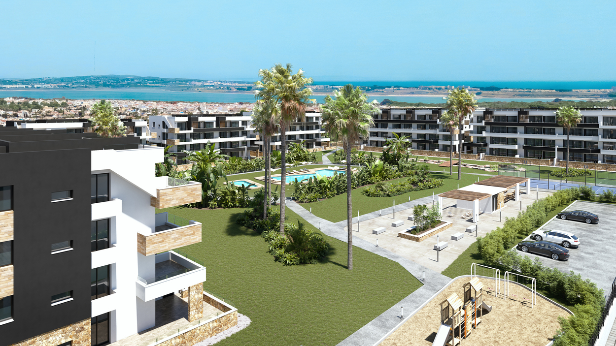 Pool area in apartment for sale in Torrevieja