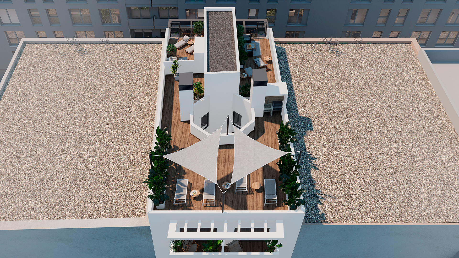 Pool area in penthouse for sale in Torrevieja