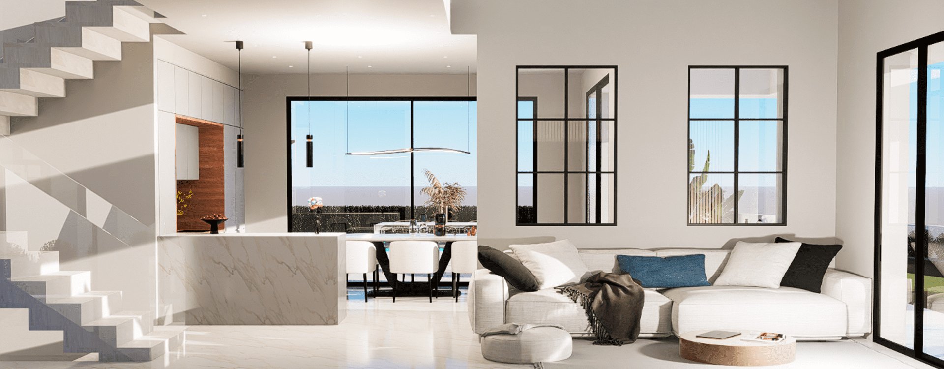Living room in villa for sale in Finestrat