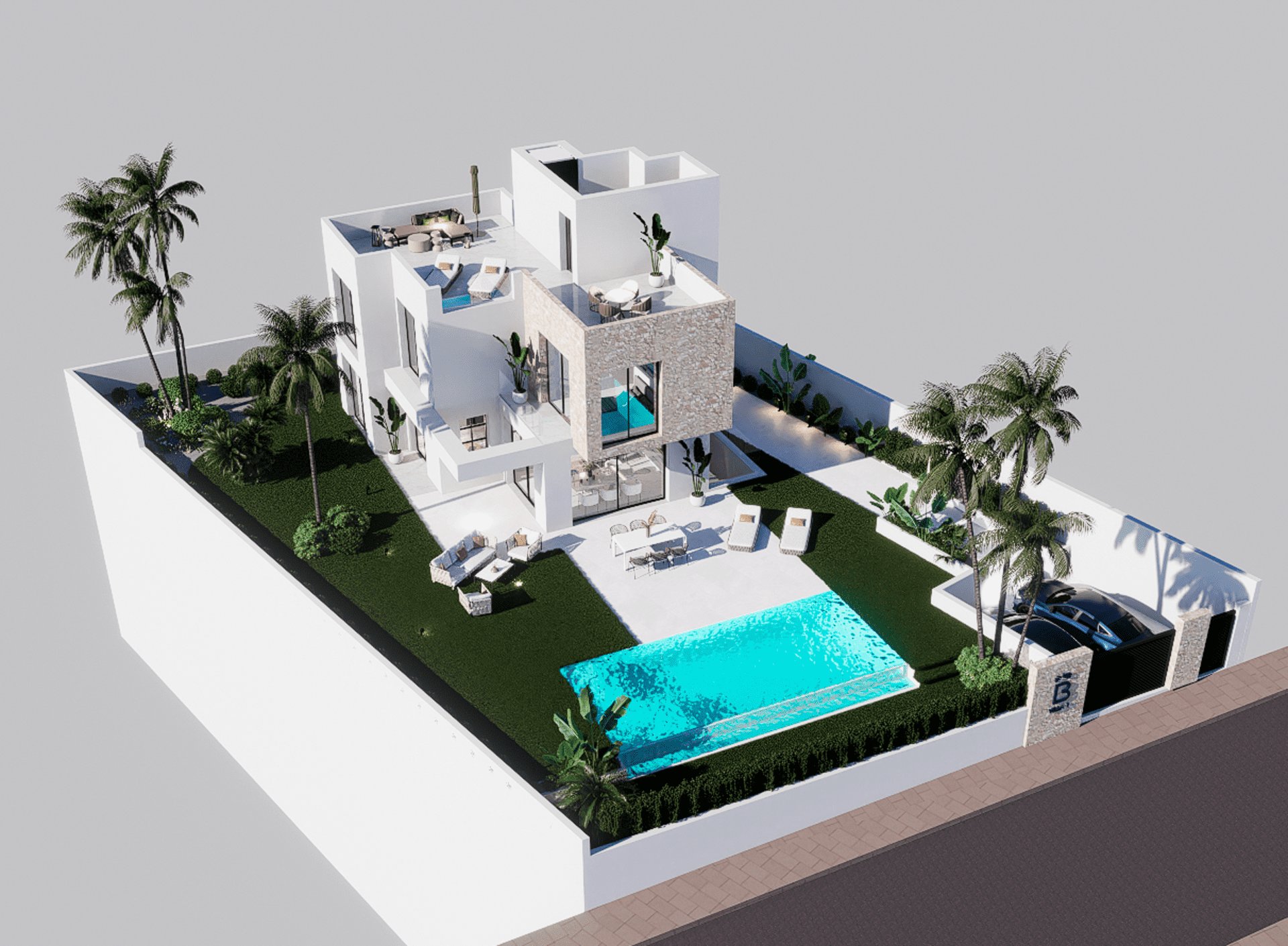 Exterior view in villa for sale in Finestrat