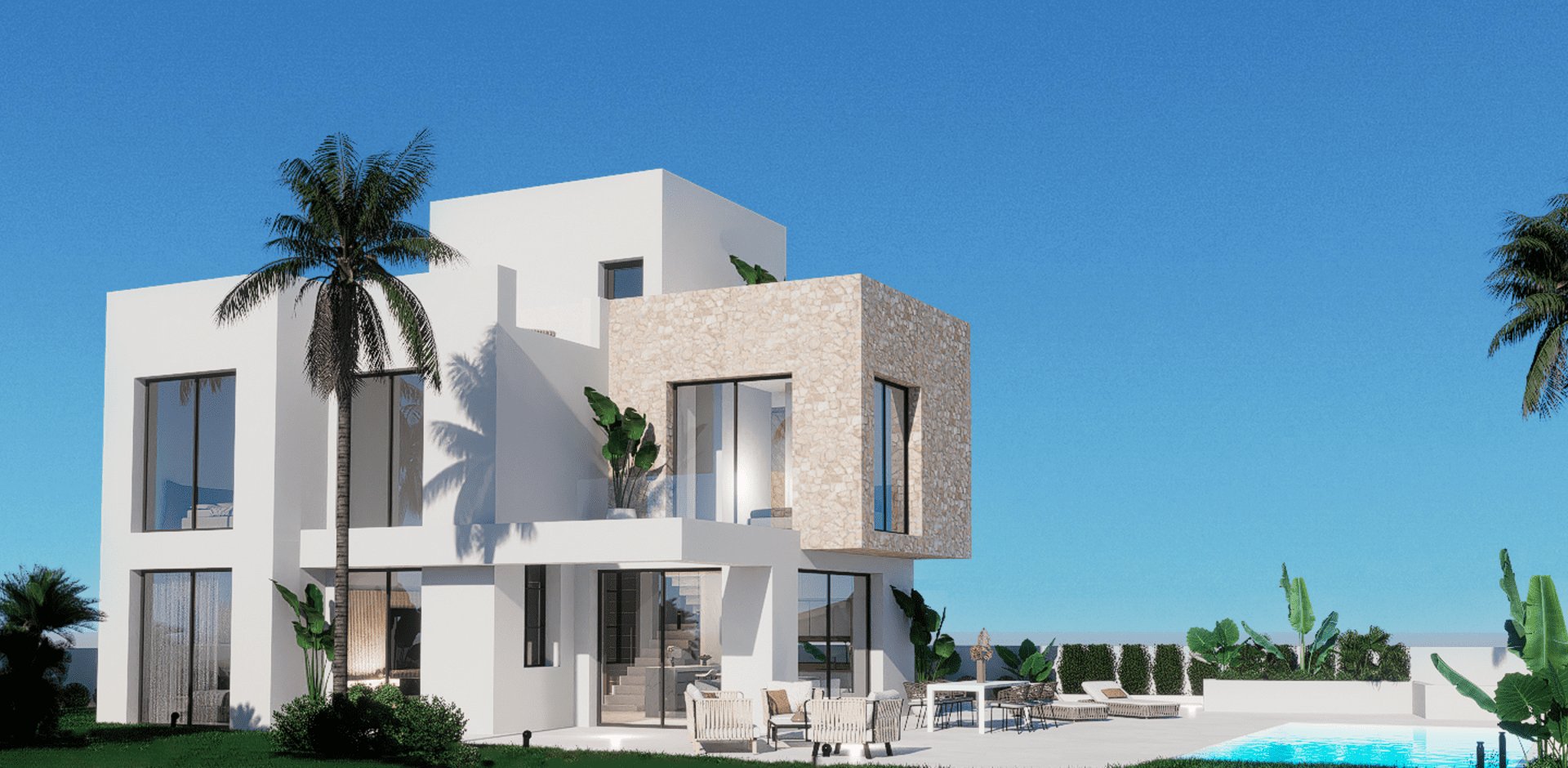 Master bedroom in villa for sale in Finestrat