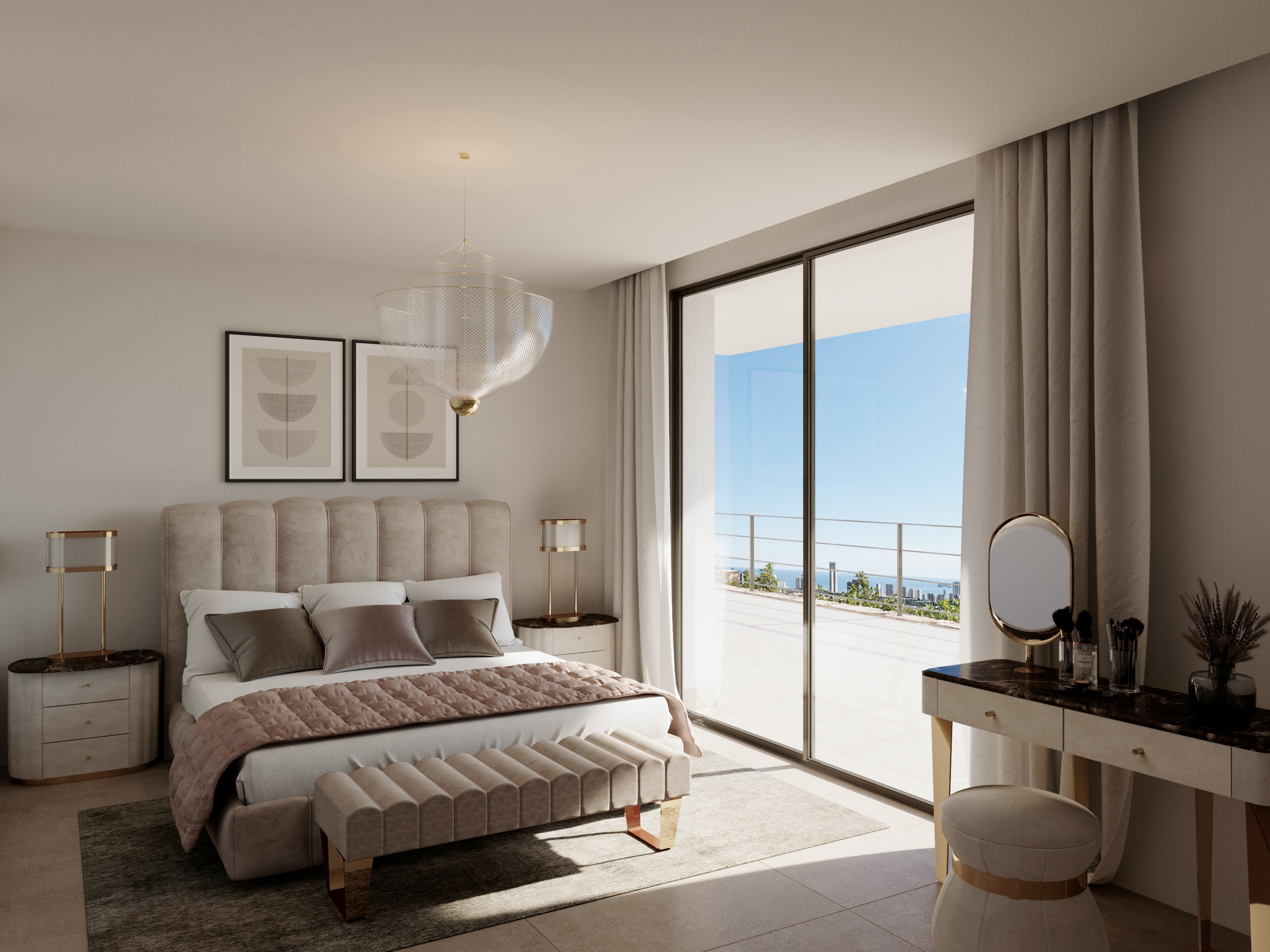 Master bedroom in villa for sale in Finestrat