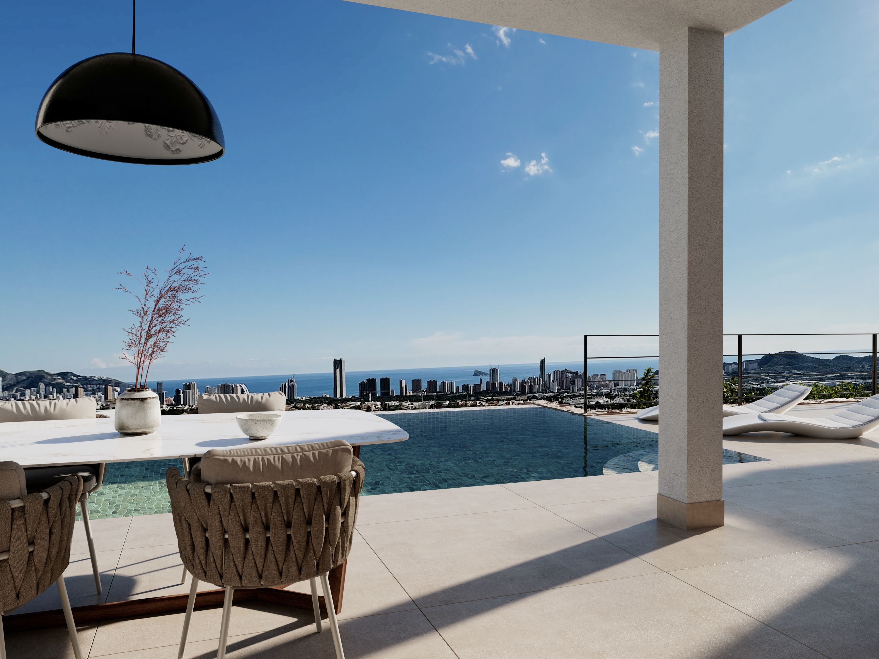 Pool area in villa for sale in Finestrat