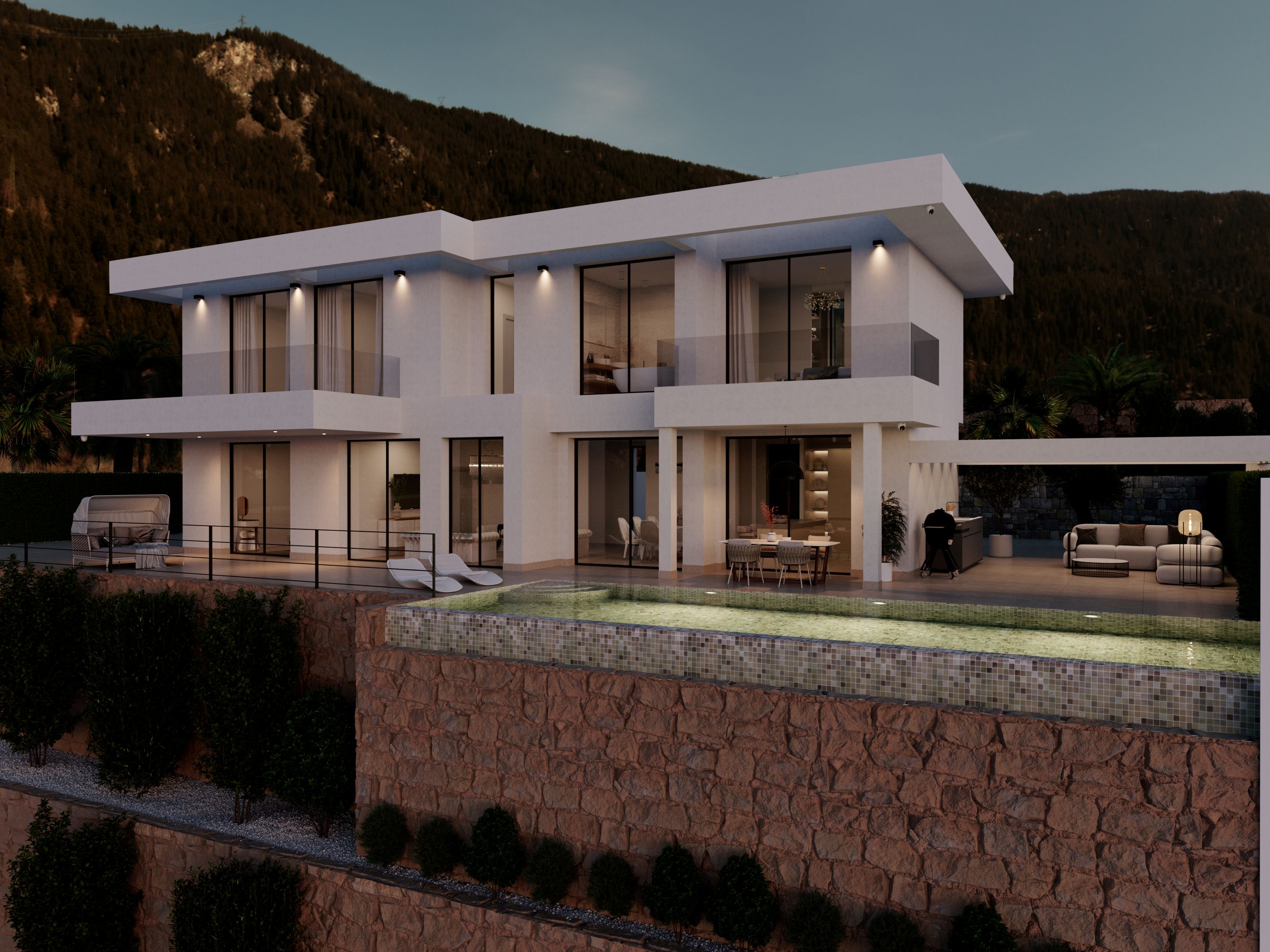 Exterior view in villa for sale in Finestrat