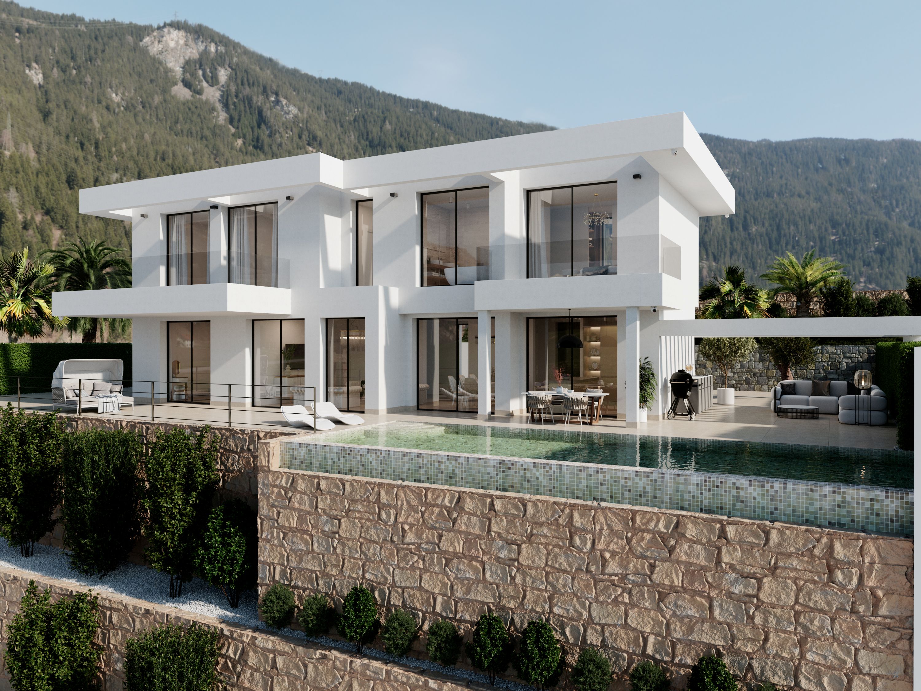 Pool area in villa for sale in Finestrat