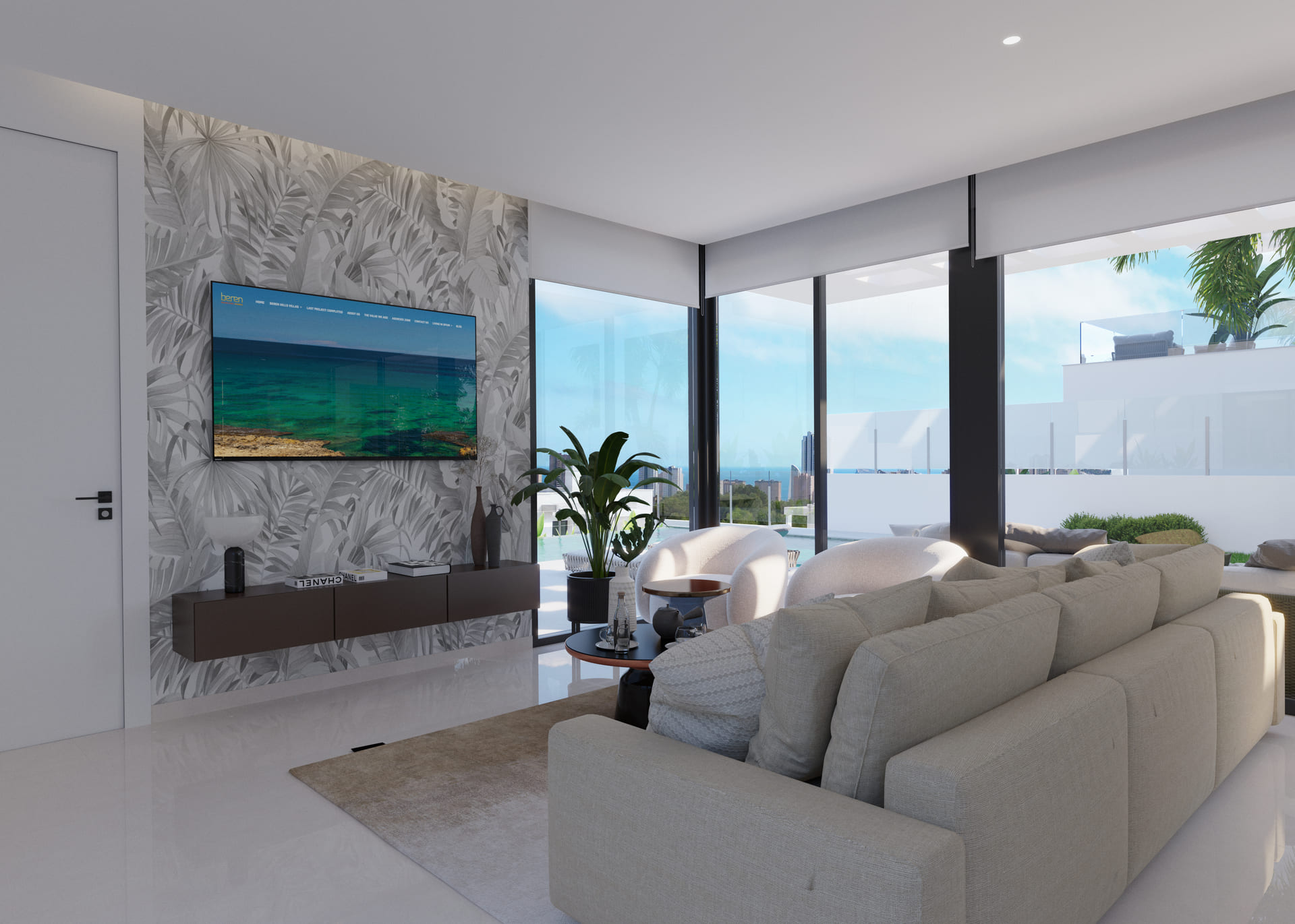 Pool area in villa for sale in Finestrat