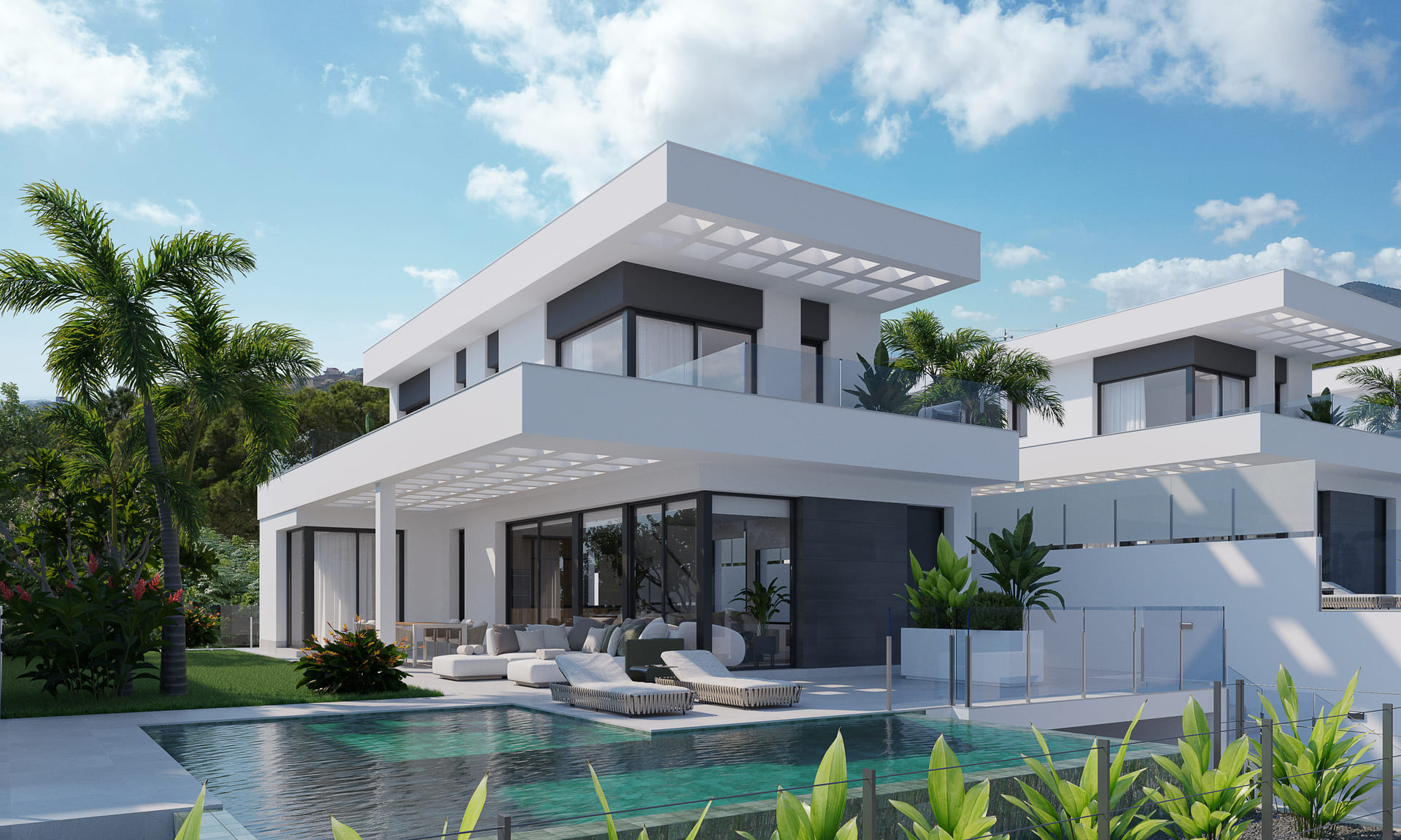 Pool area in villa for sale in Finestrat