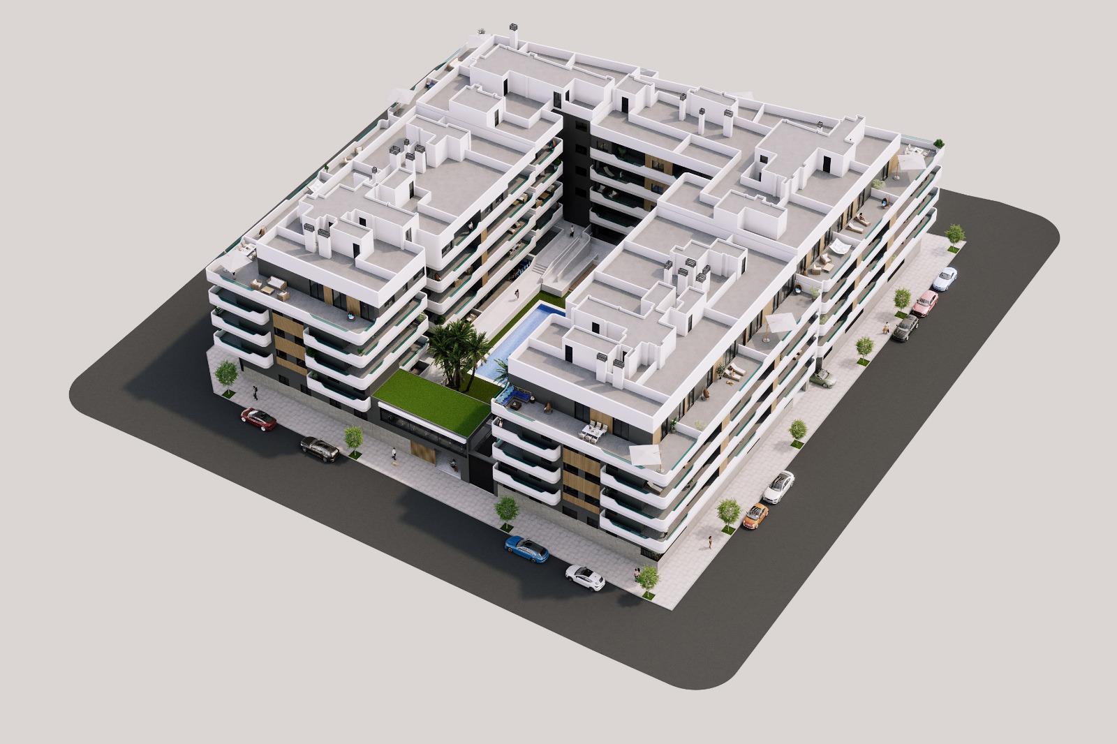 Located in the charming town of Santa Pola, this residential complex offers a variety of housing opt