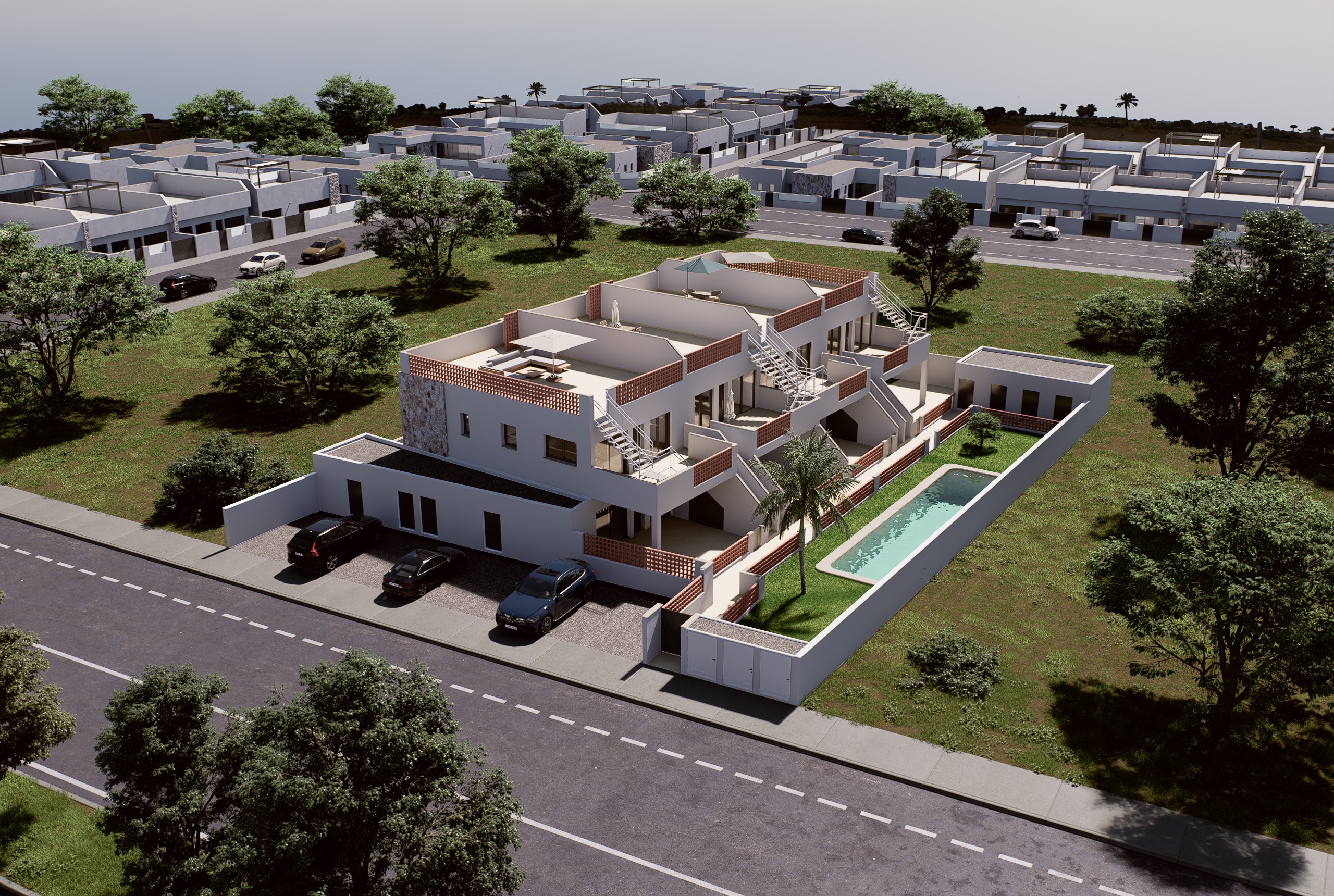 Pool area in low_bungalow for sale in Pilar de la Horadada
