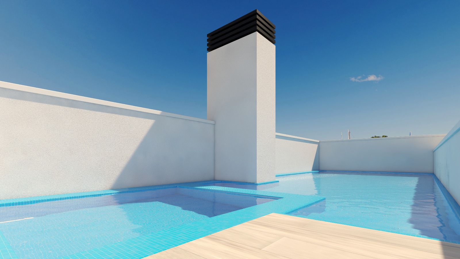 Solfylld markplanlägenhet i Torrevieja med havsutsikt