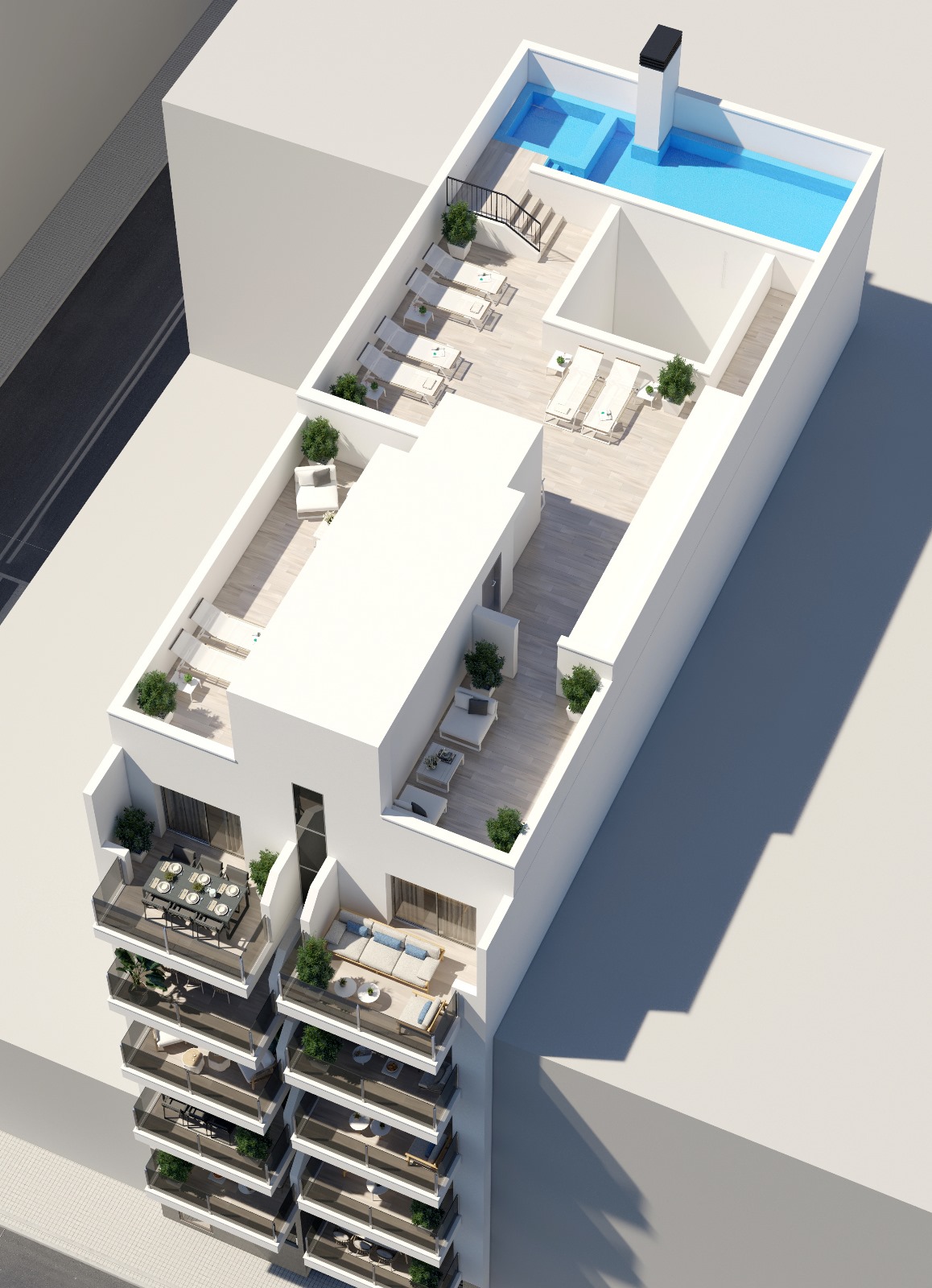 Solfylld markplanlägenhet i Torrevieja med havsutsikt