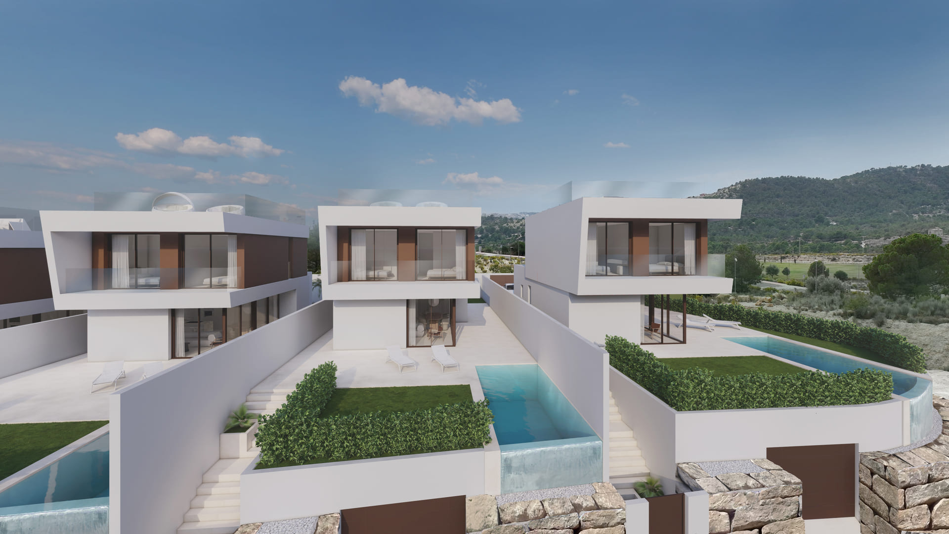 Exterior view in villa for sale in Finestrat