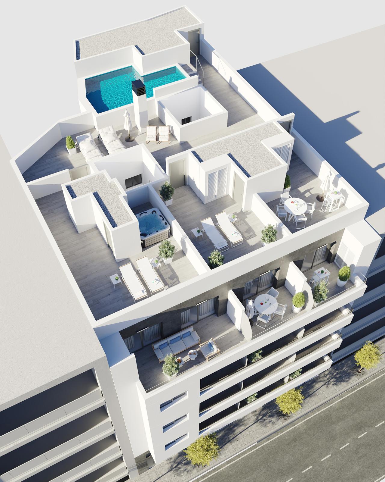 Bedroom in penthouse for sale in Torrevieja