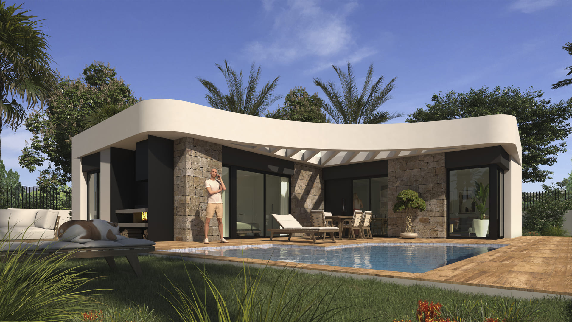 Master bedroom in villa for sale in Los Montesinos