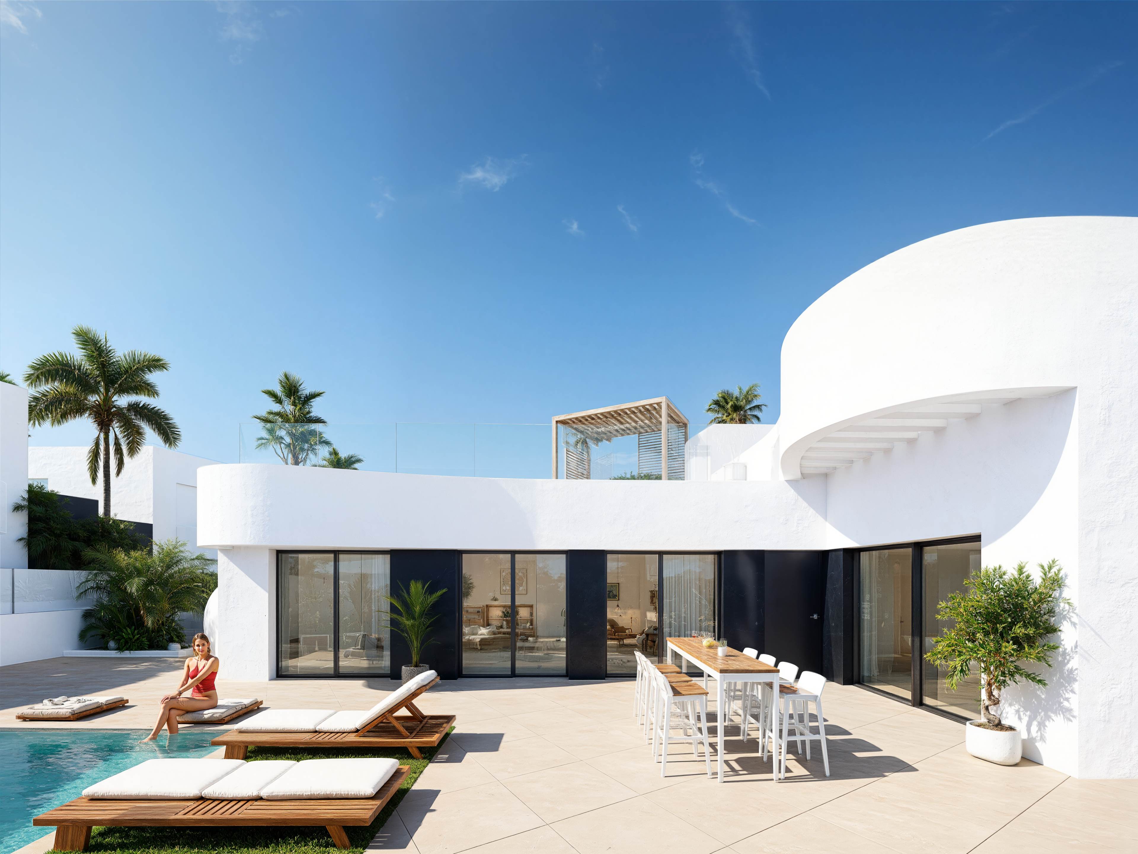 Master bedroom in villa for sale in Algorfa