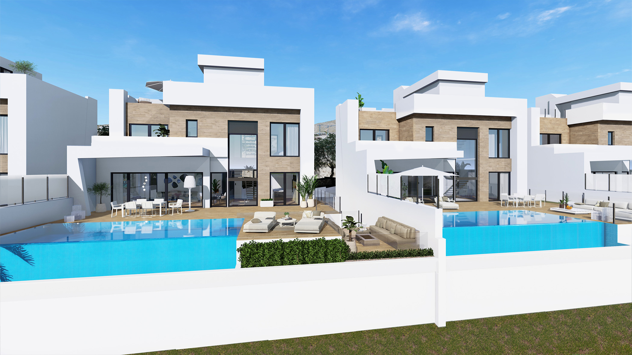 Pool area in villa for sale in Finestrat