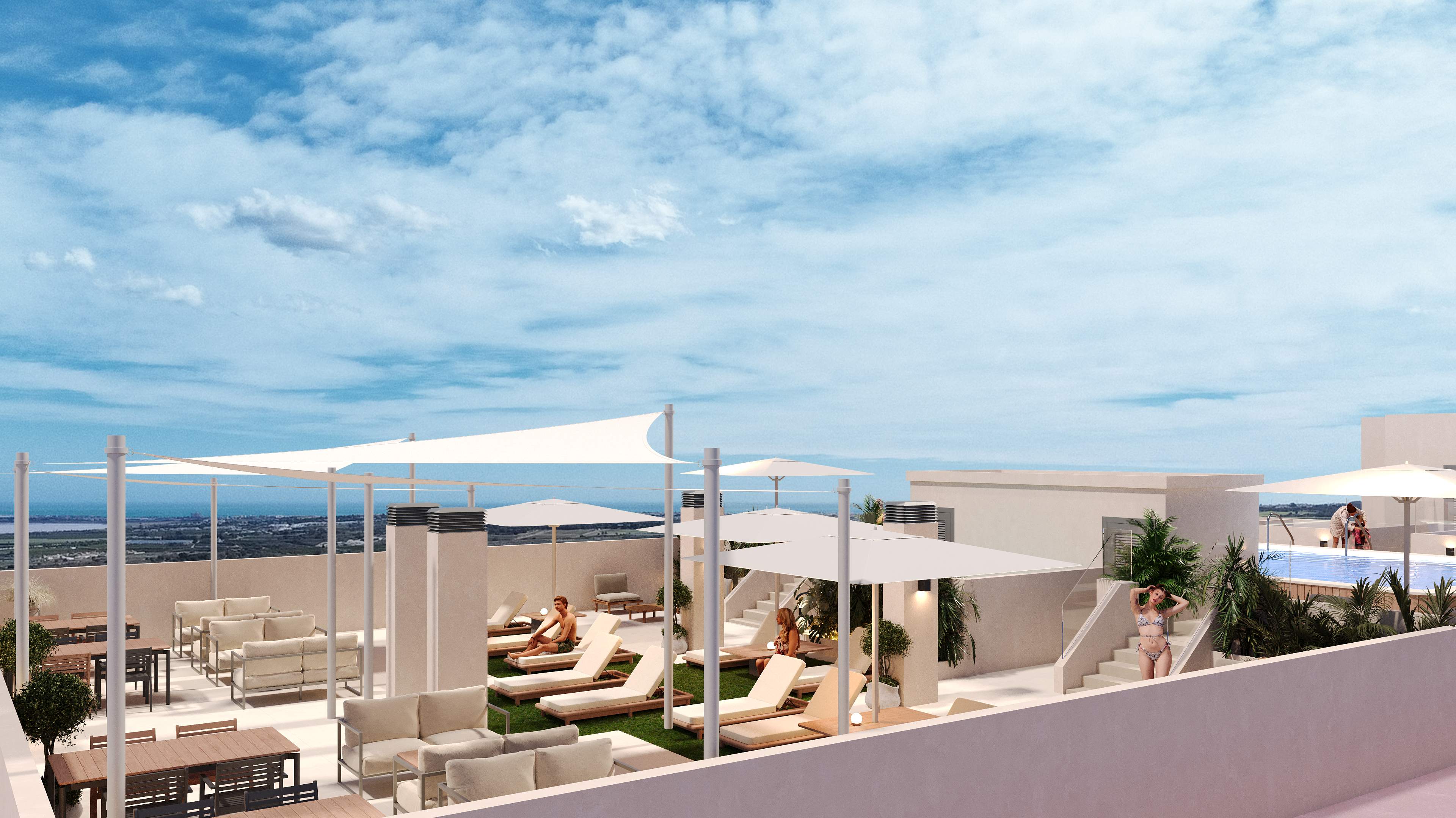 Pool area in apartment for sale in San Miguel de Salinas