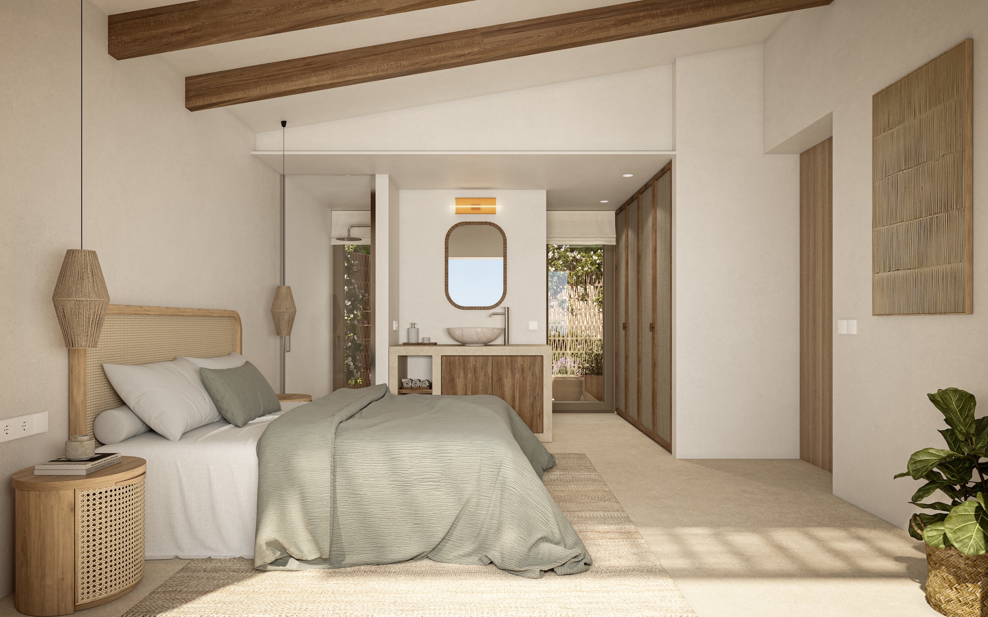 Master bedroom in villa for sale in Benissa