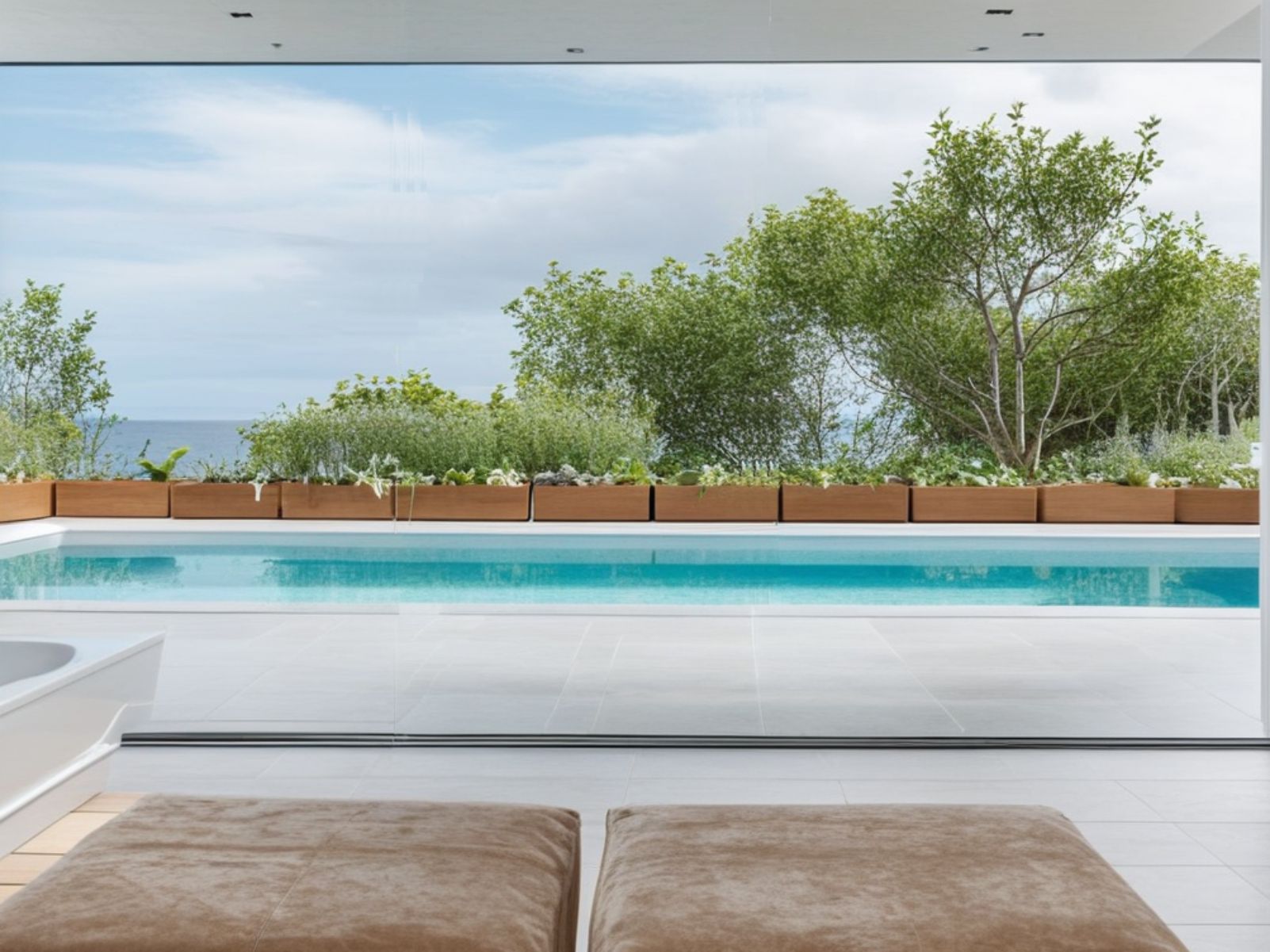 Pool area in villa for sale in Orihuela