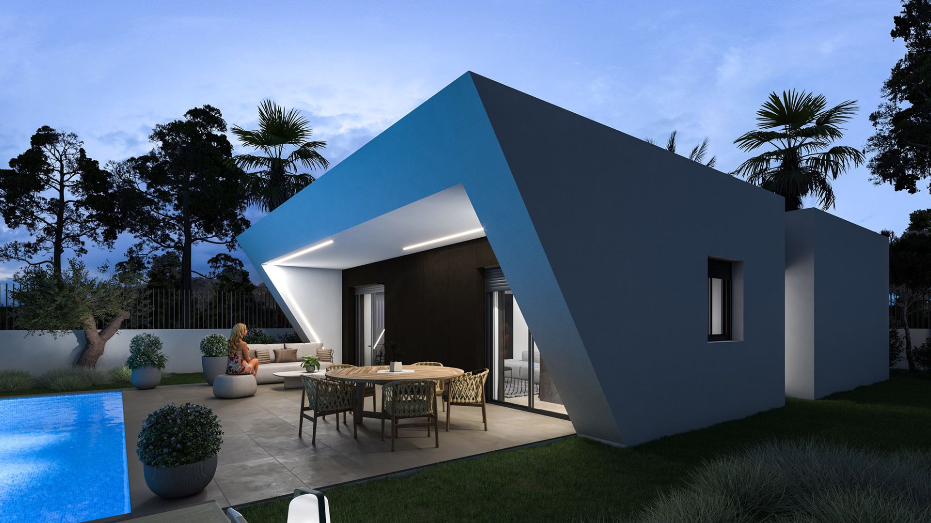 Master bedroom in villa for sale in Monforte del Cid