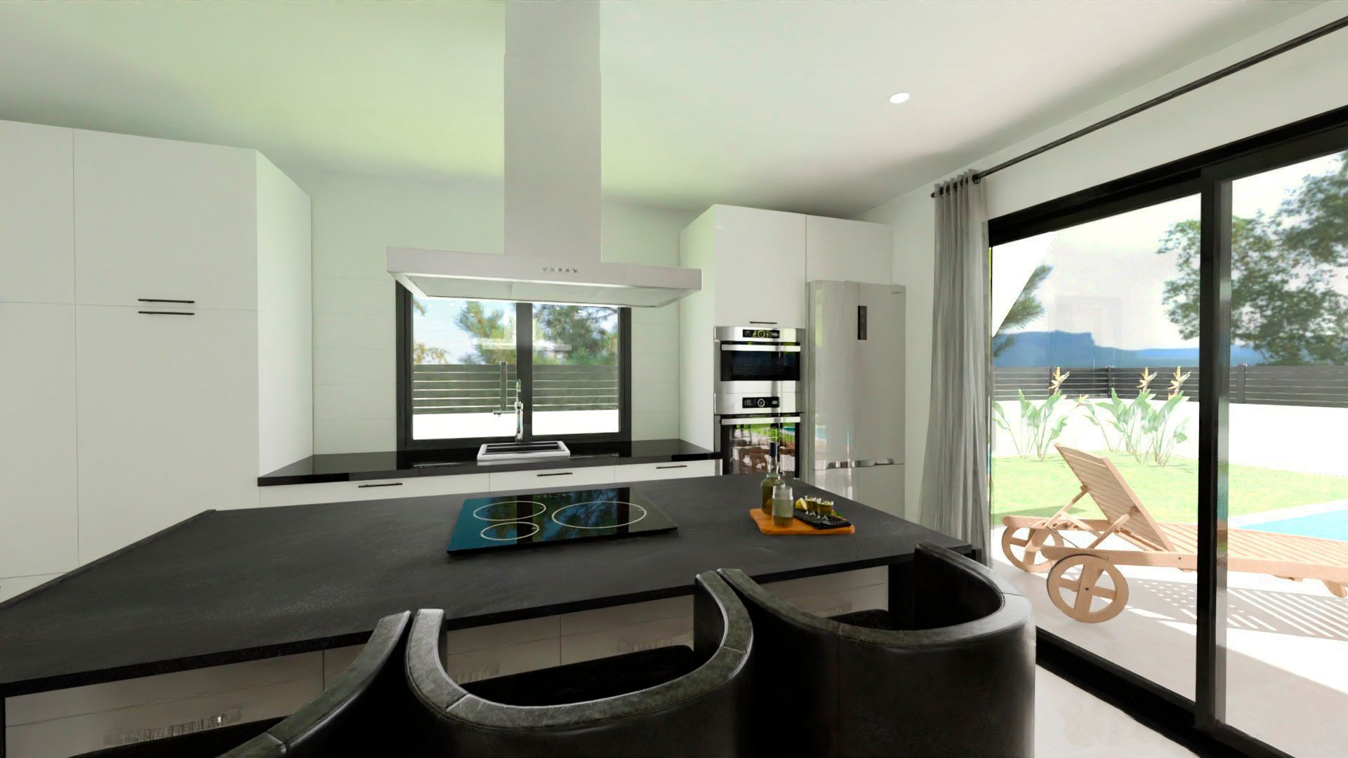 Pool area in villa for sale in Monforte del Cid