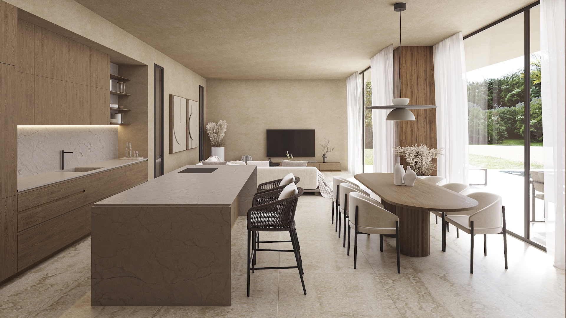 Master bedroom in villa for sale in Calpe