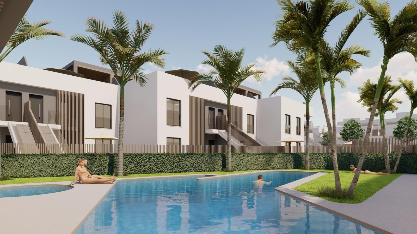 Pool area in high_bungalow for sale in Pilar de la Horadada