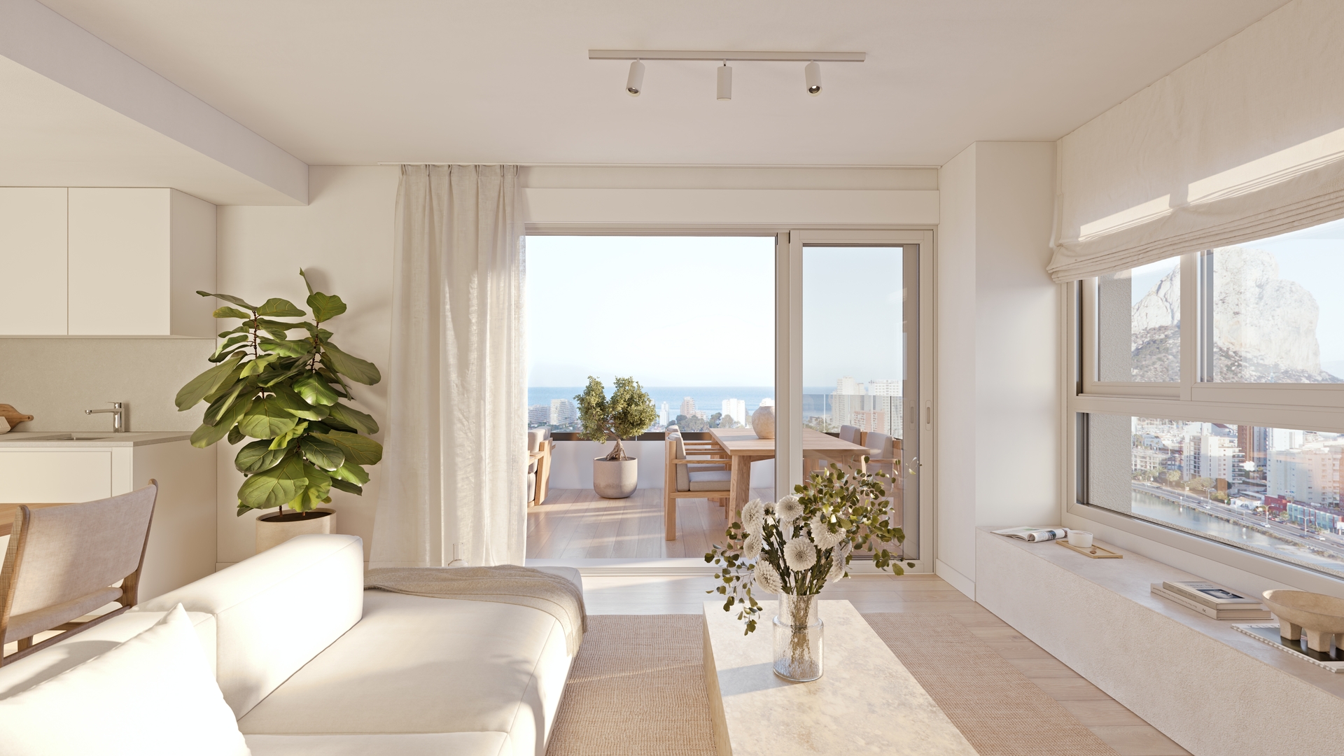 Pool area in penthouse for sale in Calpe