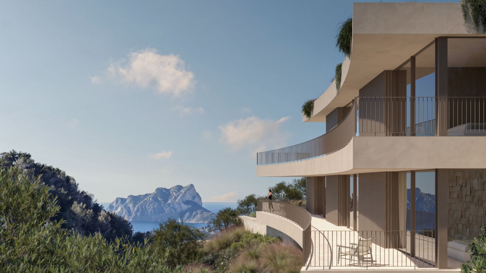 Pool area in villa for sale in Moraira
