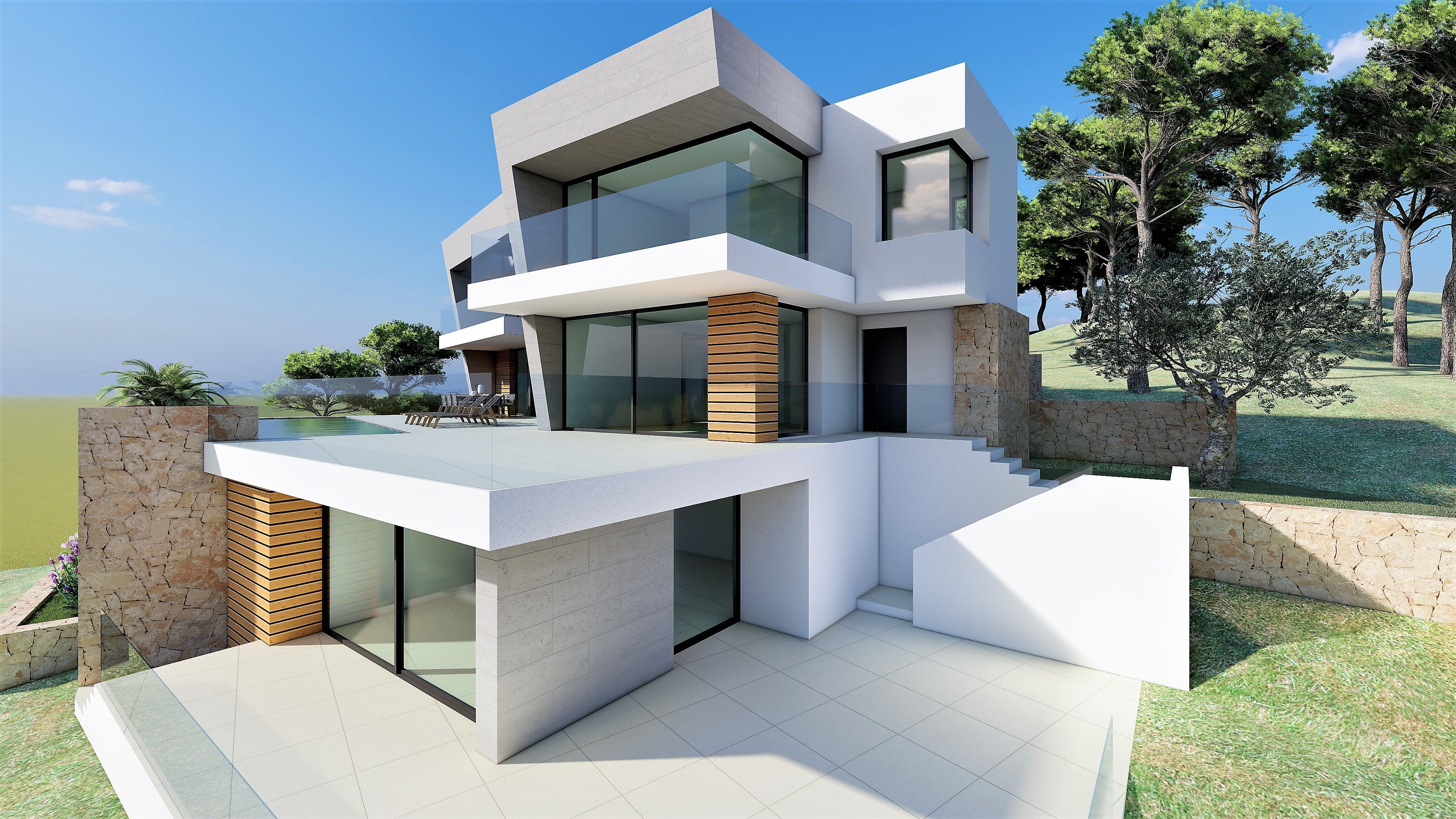 Pool area in villa for sale in Cumbre del Sol