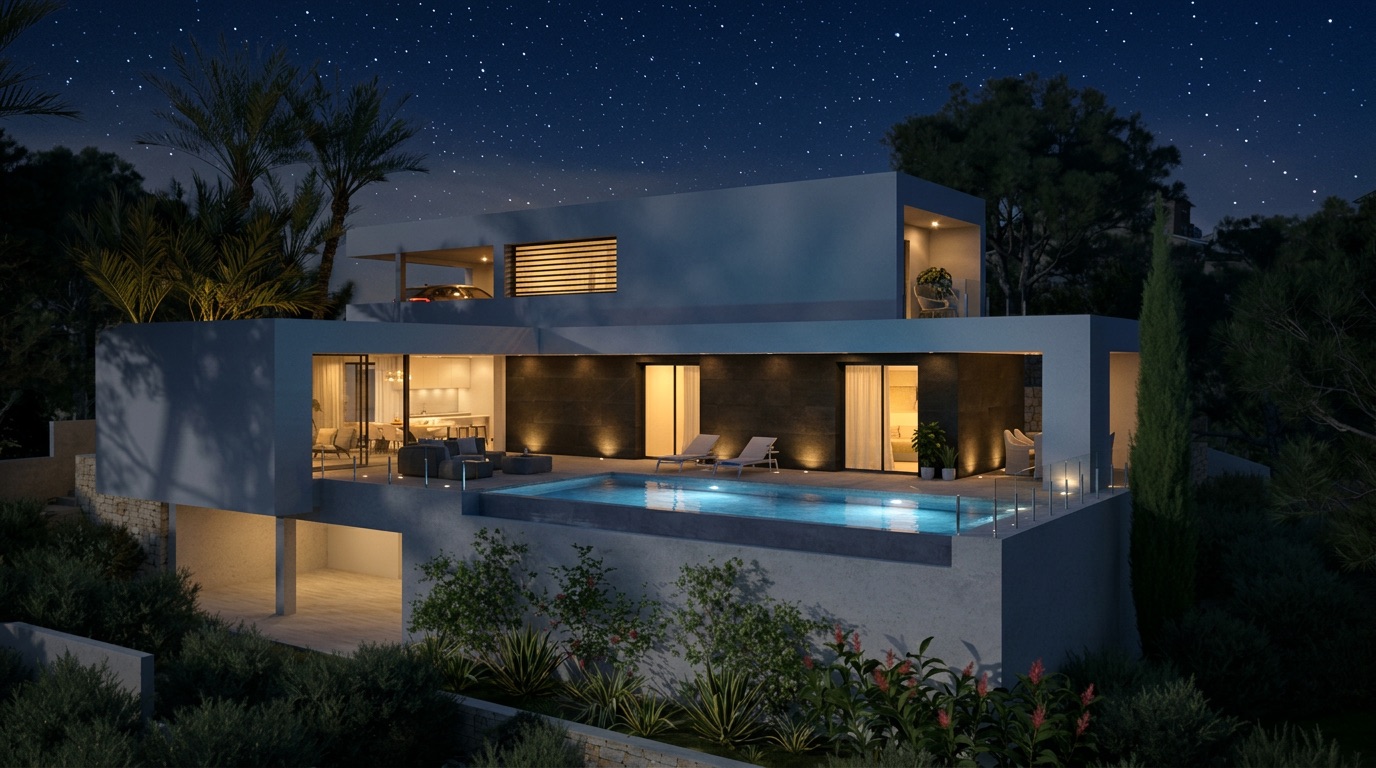 Located in the exclusive area of Cumbre del Sol, this villa offers a privileged setting with stunnin