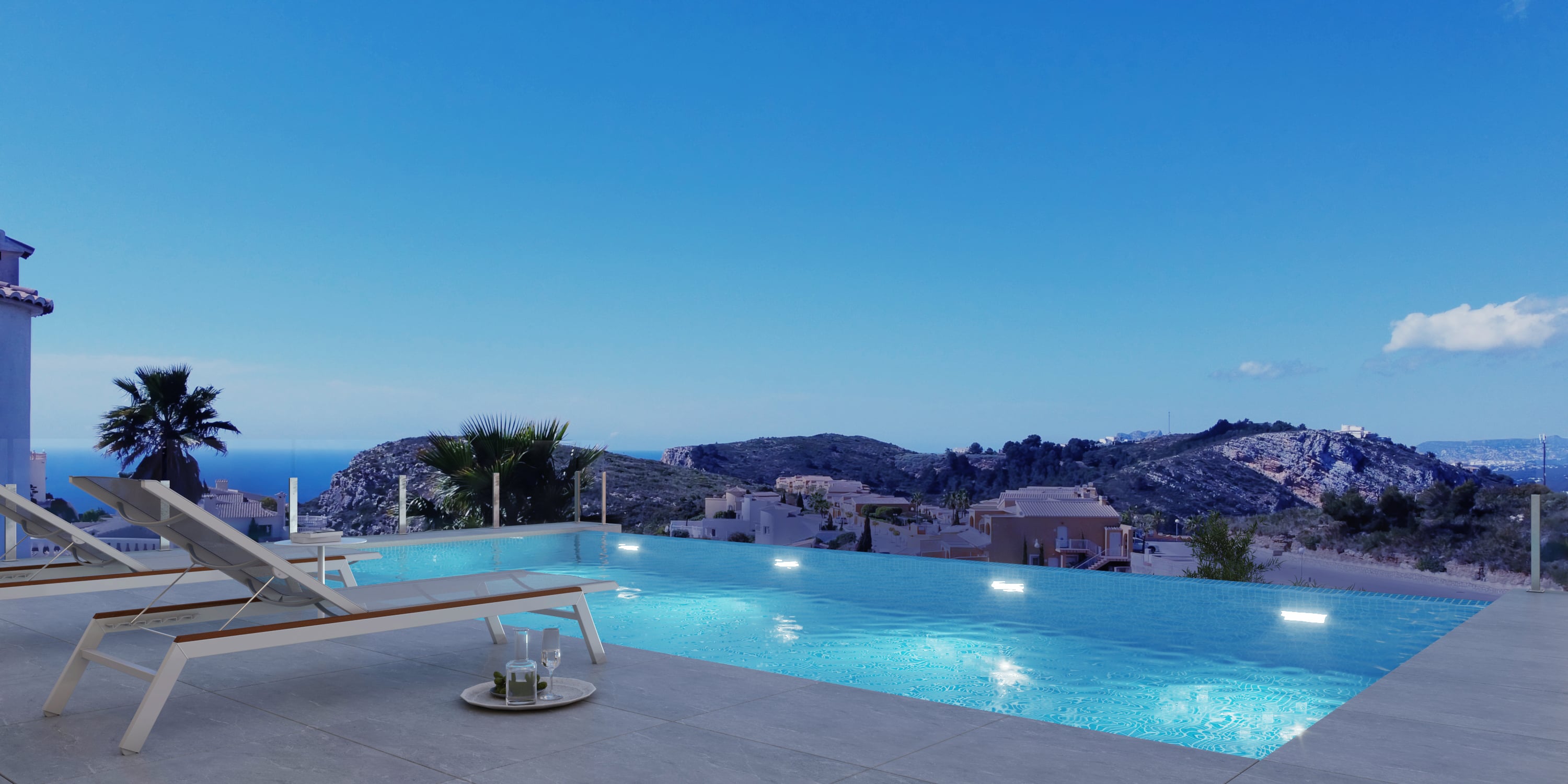 Pool area in villa for sale in Cumbre del Sol