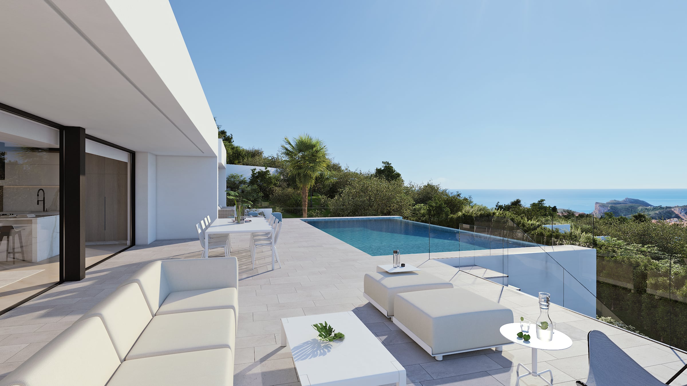 Pool area in villa for sale in Cumbre del Sol