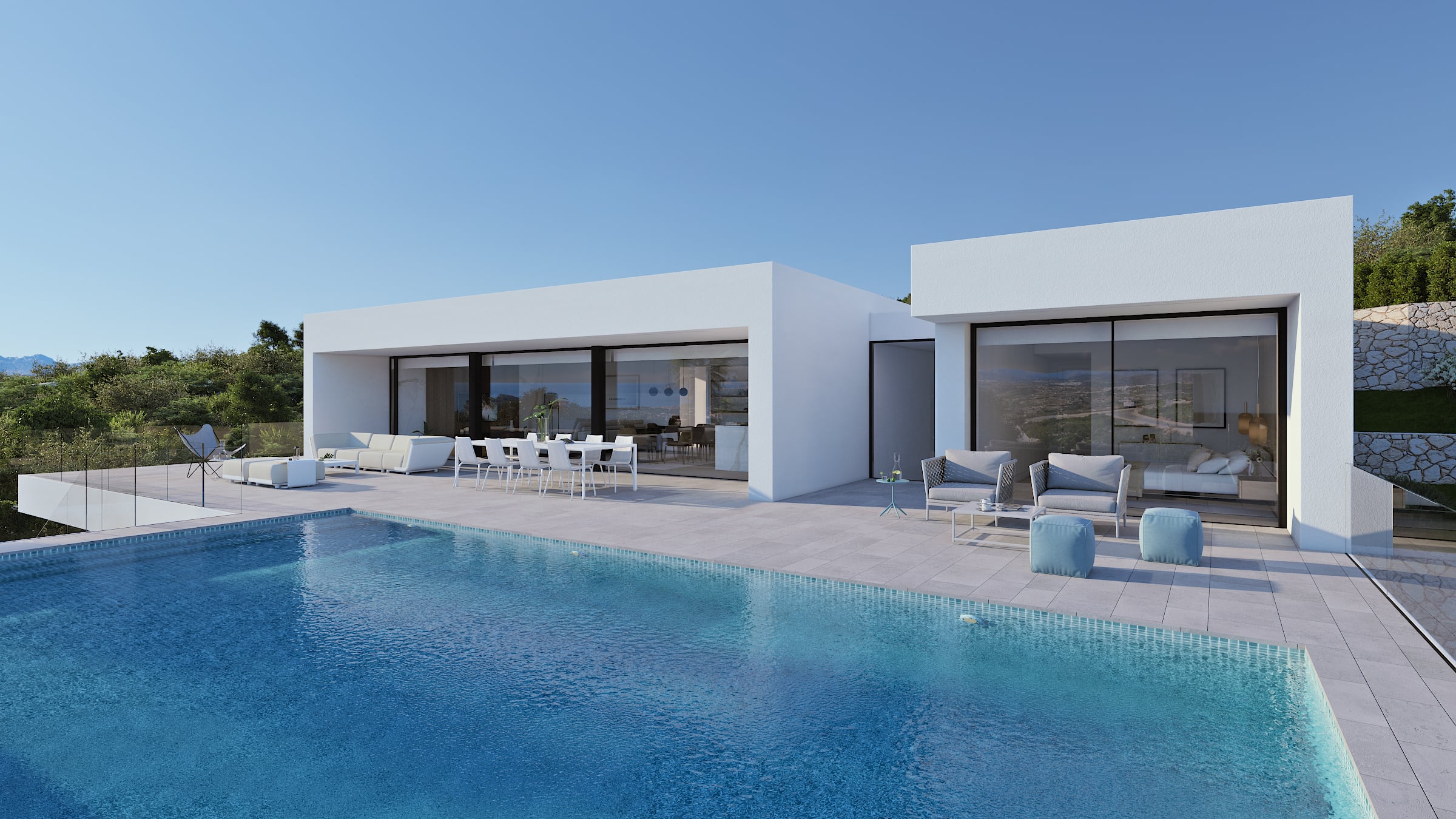 Pool area in villa for sale in Cumbre del Sol