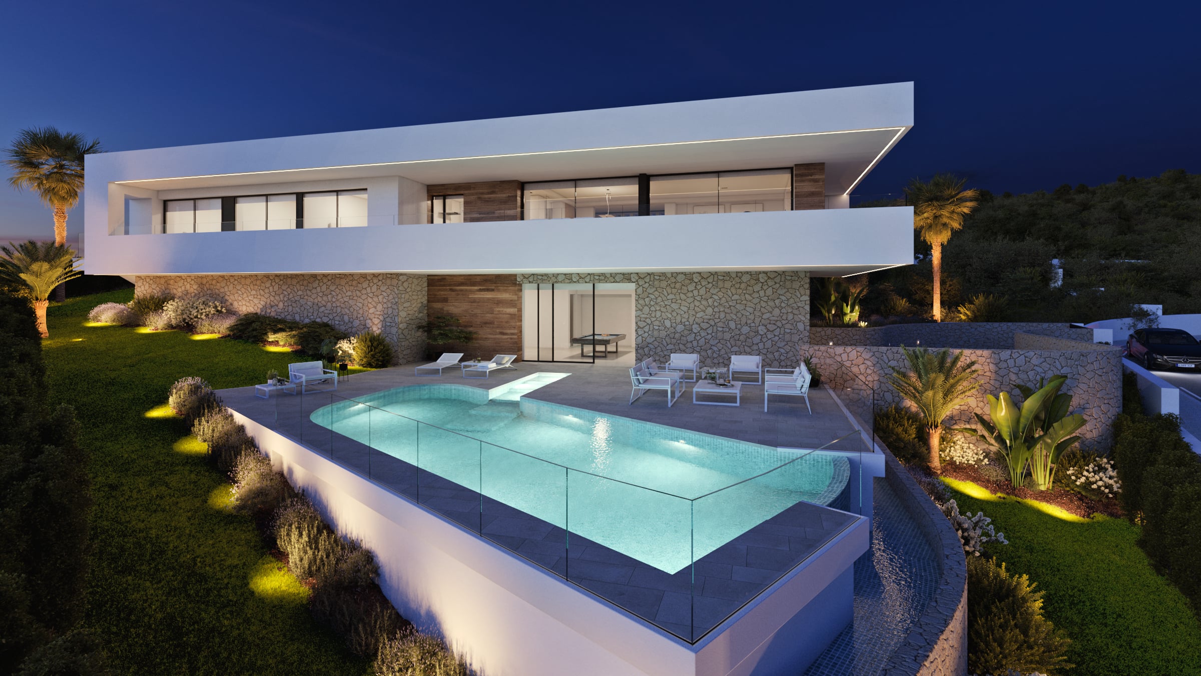 Located in the exclusive area of Cumbre del Sol, this villa offers a privileged setting with sea vie