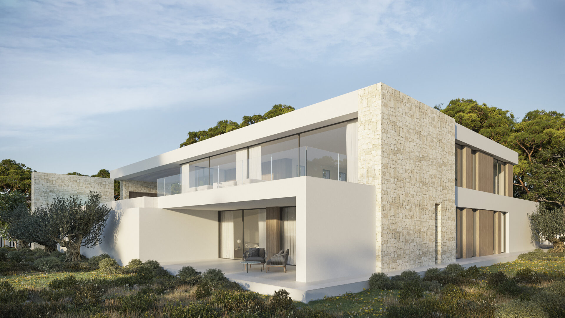 Pool area in villa for sale in Teulada