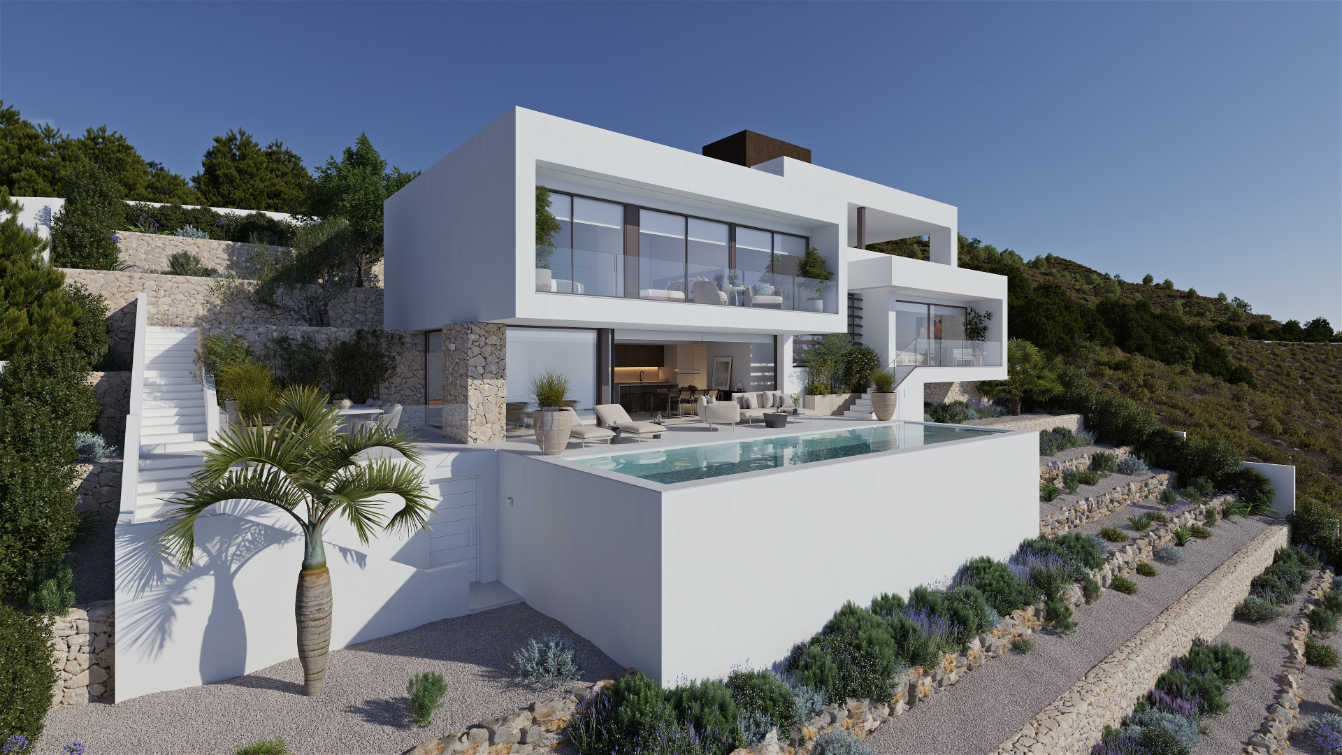Master bedroom in villa for sale in Altea