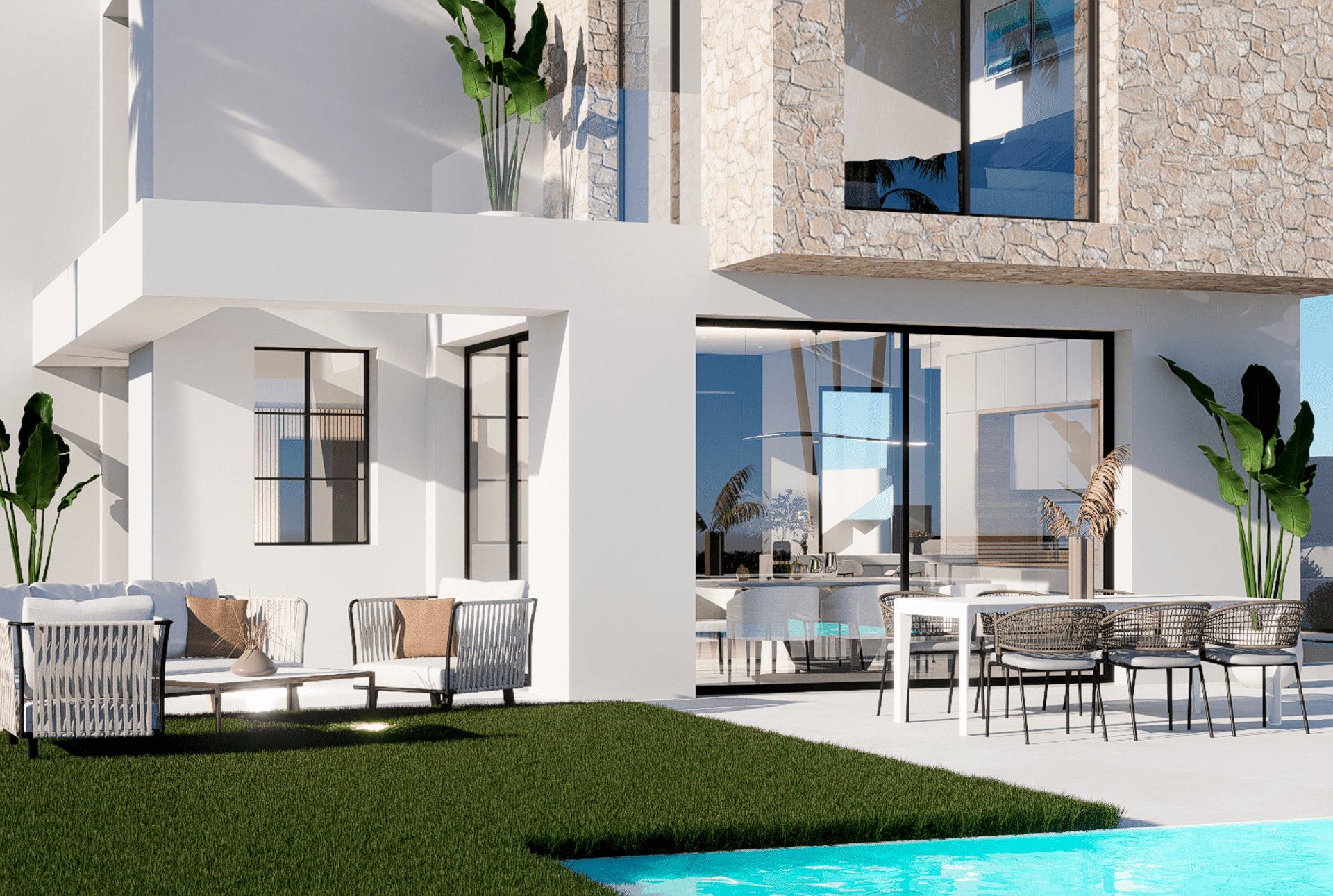 Pool area in villa for sale in Finestrat