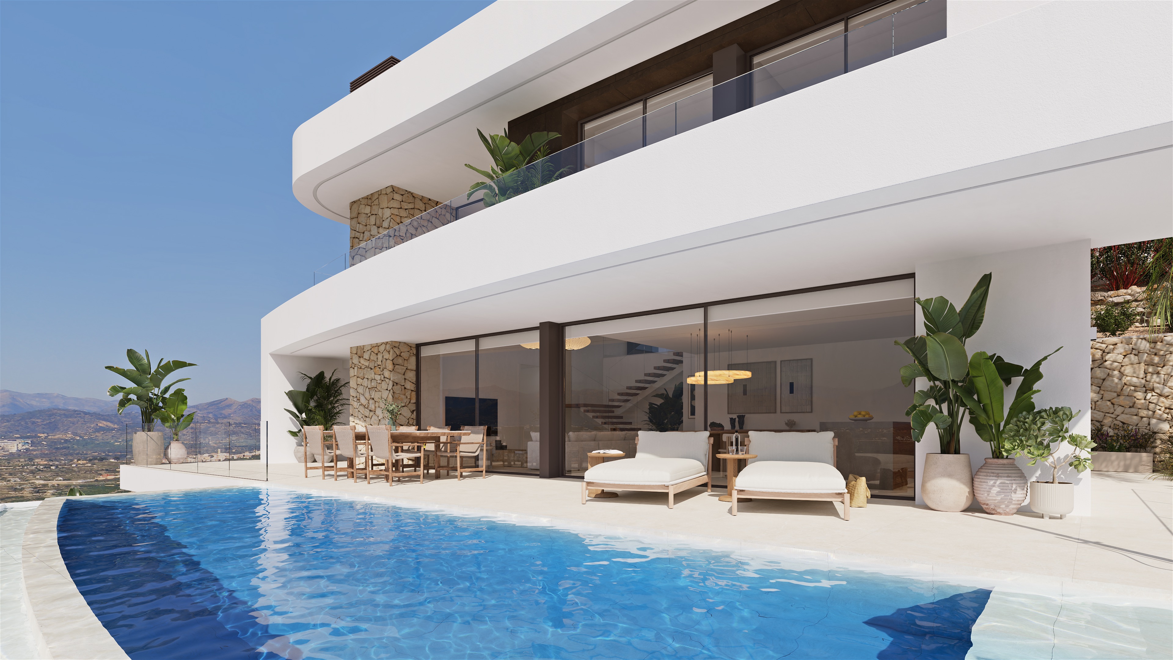 Pool area in villa for sale in Cumbre del Sol
